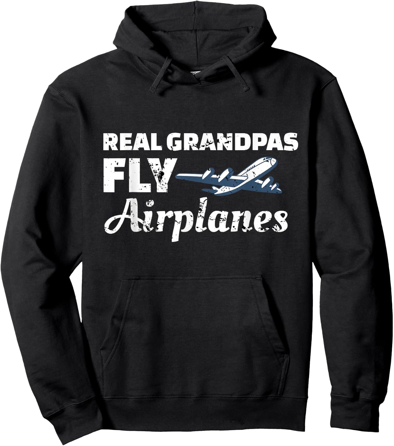 Real Grandpas Fly Airplanes Grandpa Pilot Hoodie - Hoodie | Black