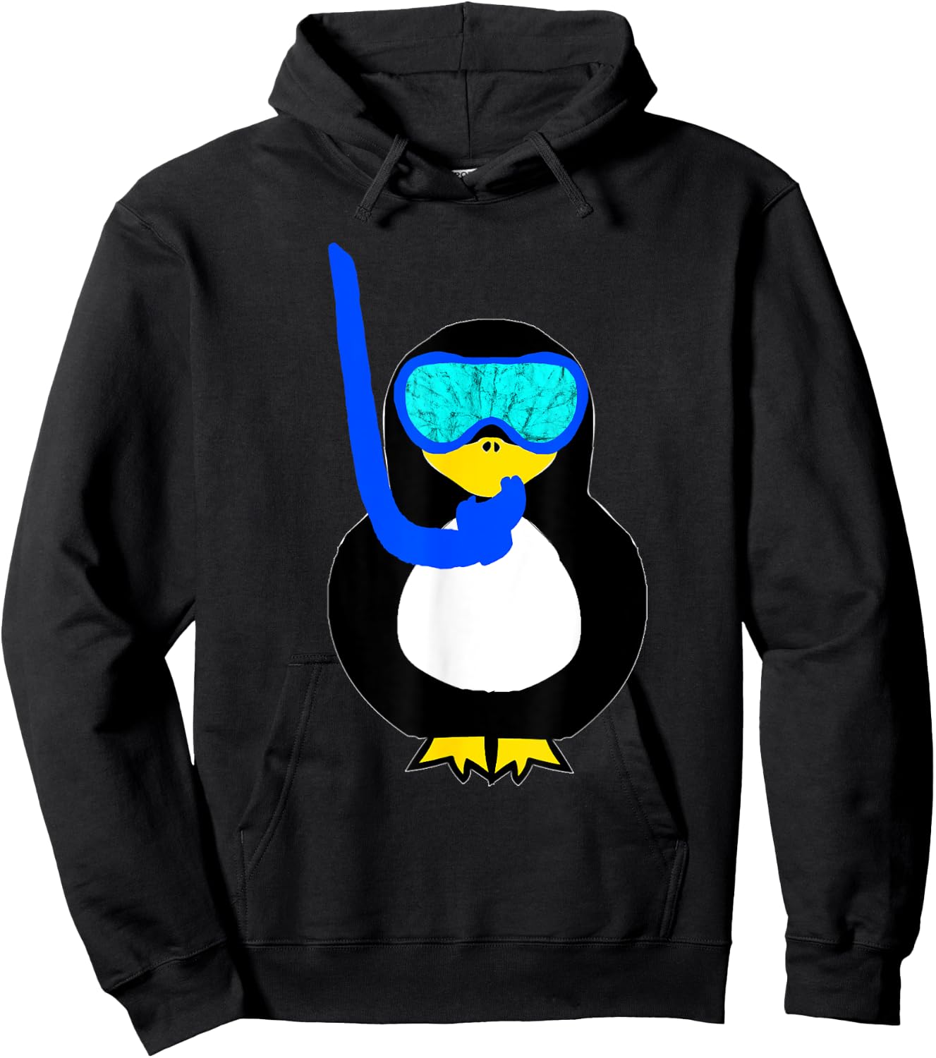 Snorkel Penguin Snorkeling Water Bird Scuba Diver Diving Hoodie - Hoodie | Black