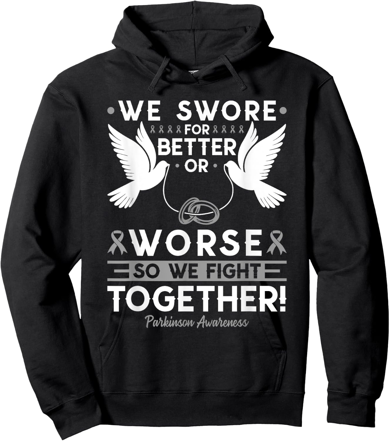 Parkinson Awareness Spouse Husband Wife Support Hoodie - Hoodie | Black