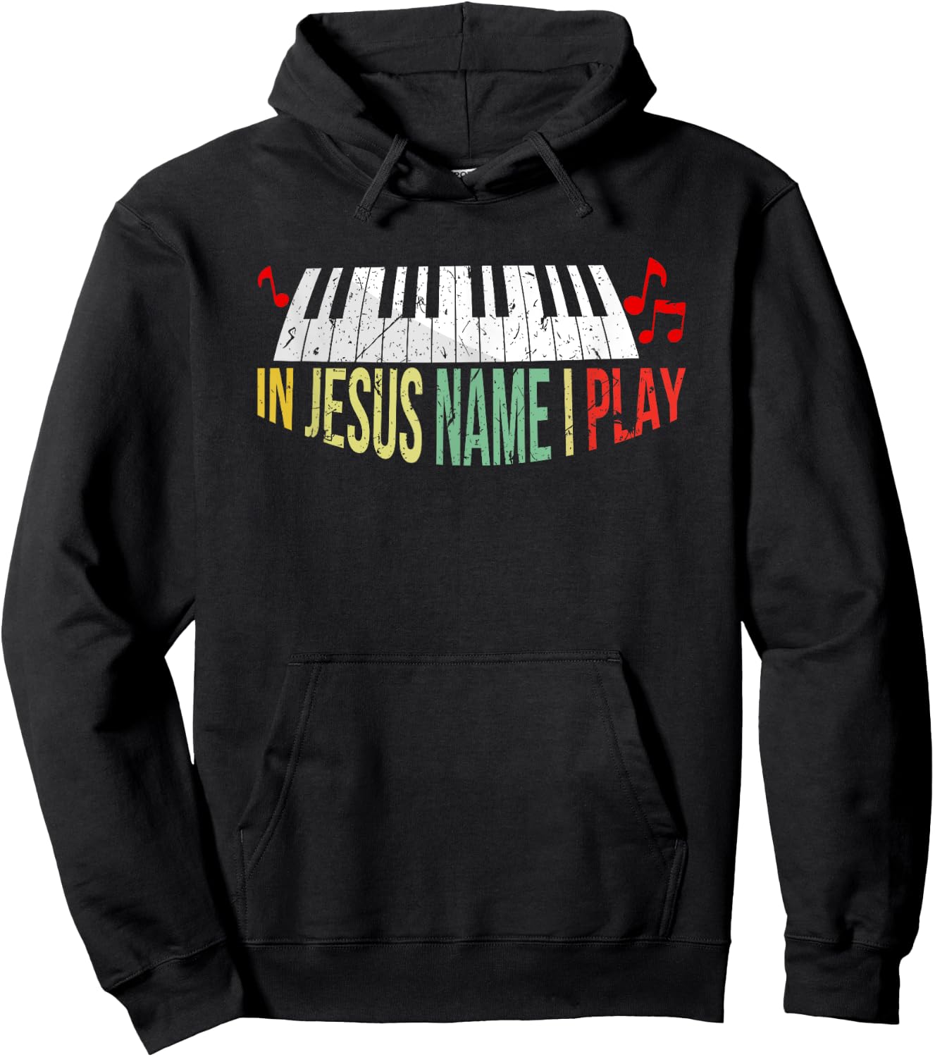 In Jesus Name I Play Piano Christian Music Lover Hoodie - Hoodie | Black