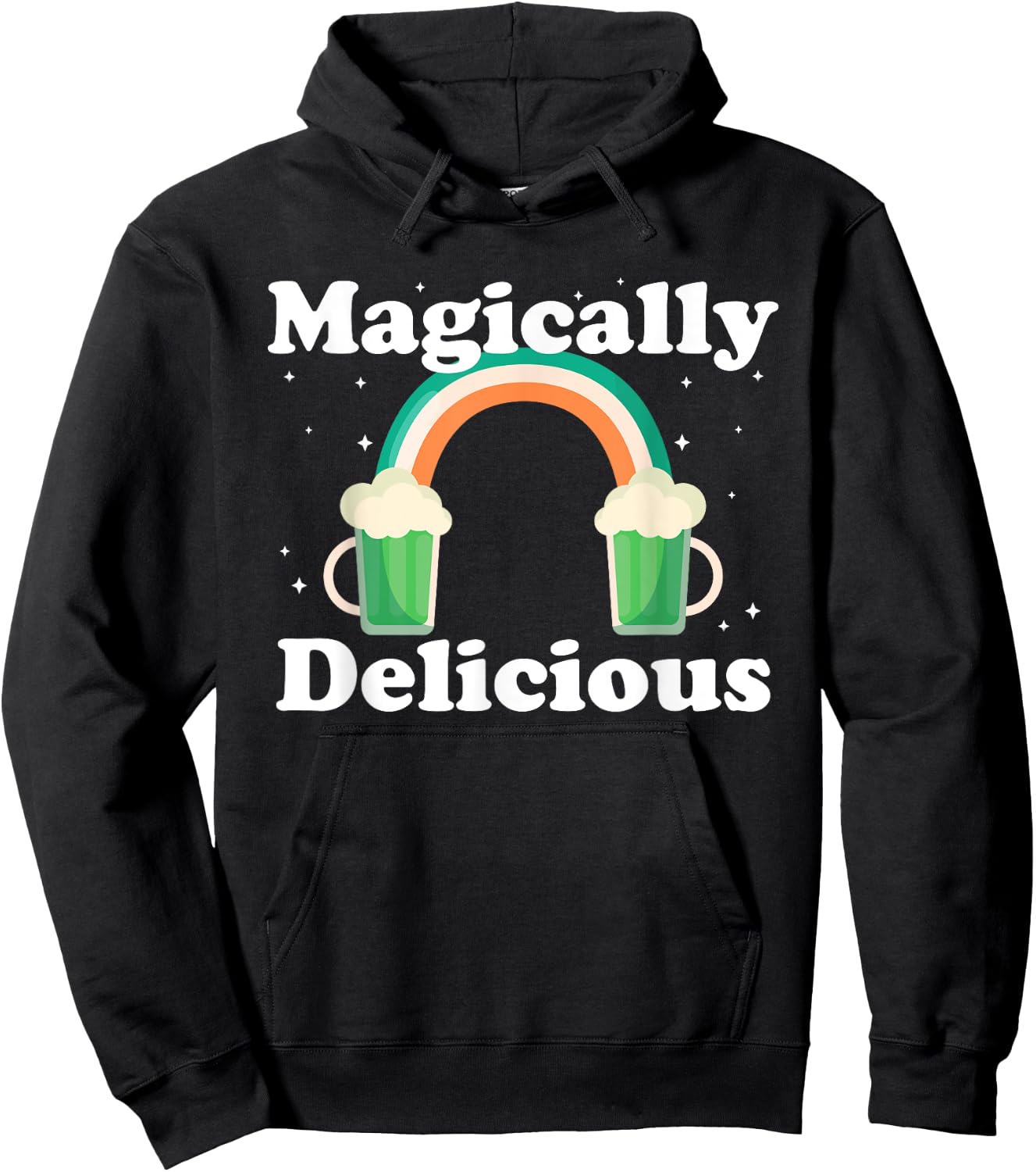 FUNNY Saint Patricks MAGICALLY DELICIOUS Green Beer St Patty Hoodie - Hoodie | Black