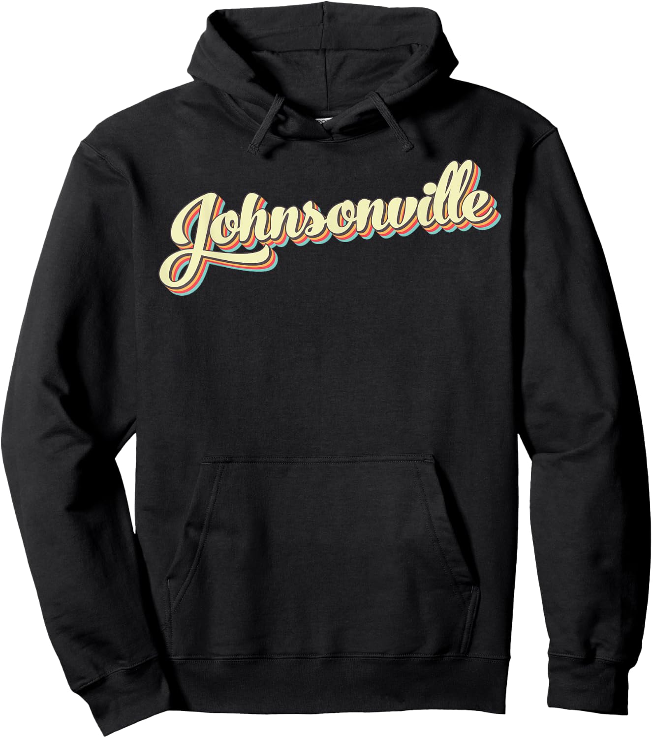 Johnsonville Retro Art Baseball Font Vintage Hoodie - Hoodie | Black