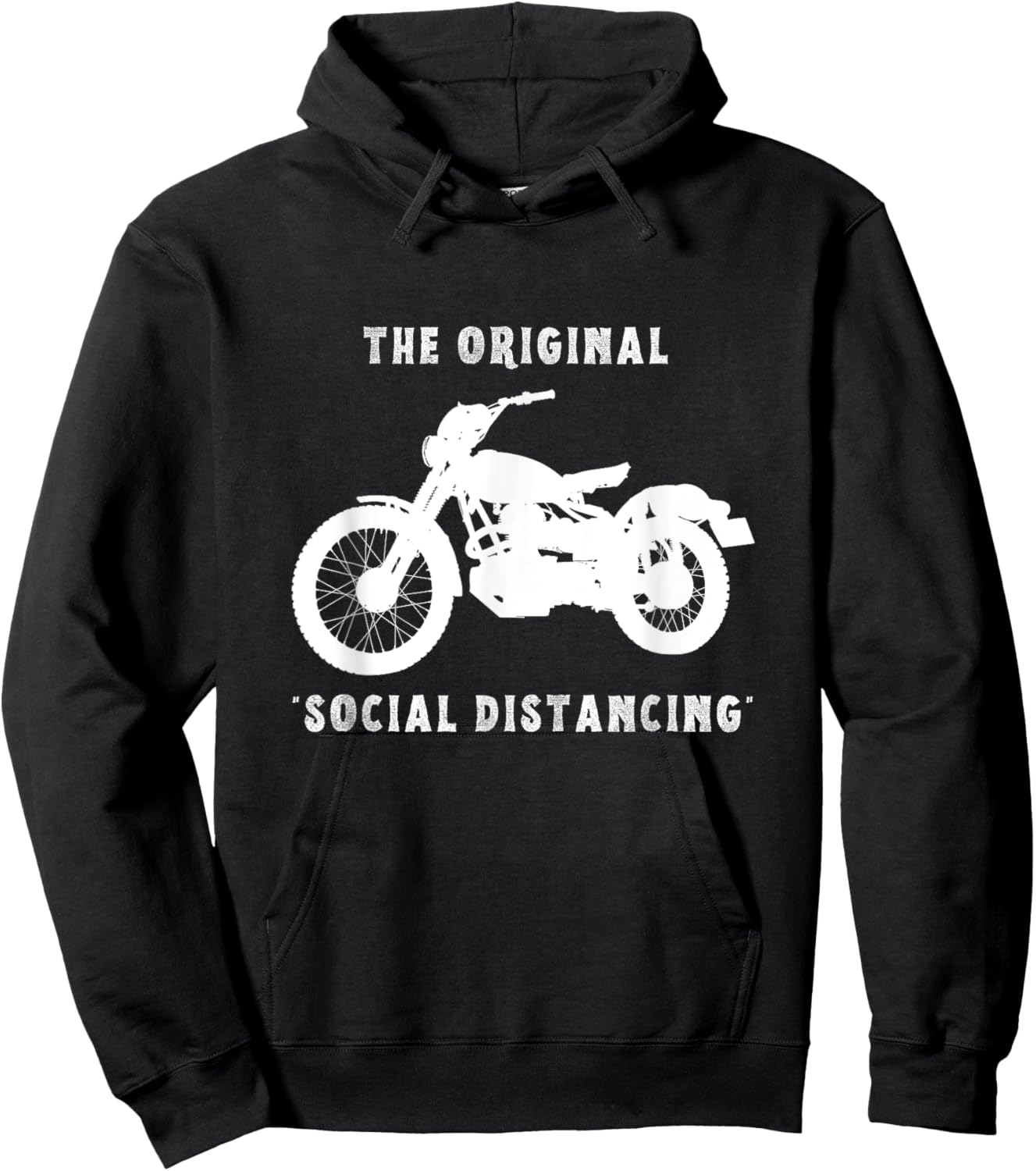 Funny Motorcycle Original Social Distancing Hoodie - Hoodie | Black
