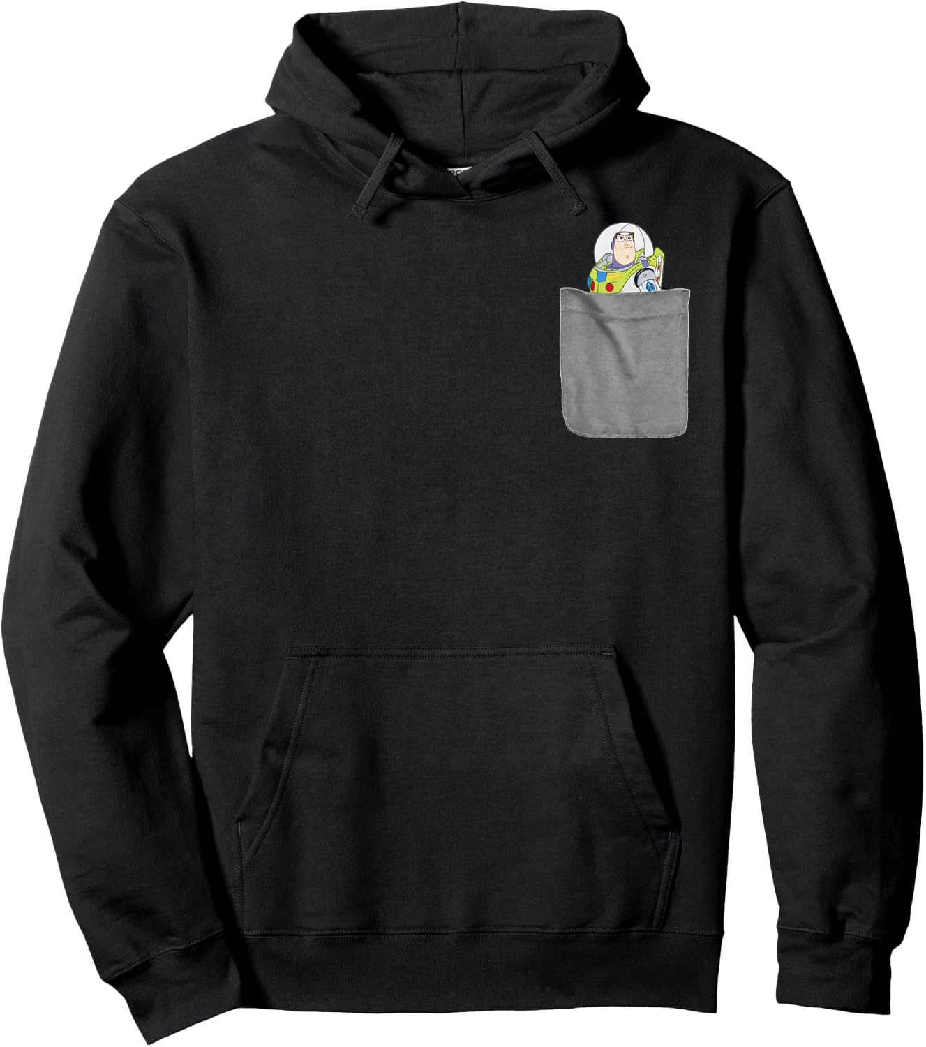 Disney Pixar Toy Story Buzz Lightyear Mini Pocket Logo Hoodie - Hoodie | Black