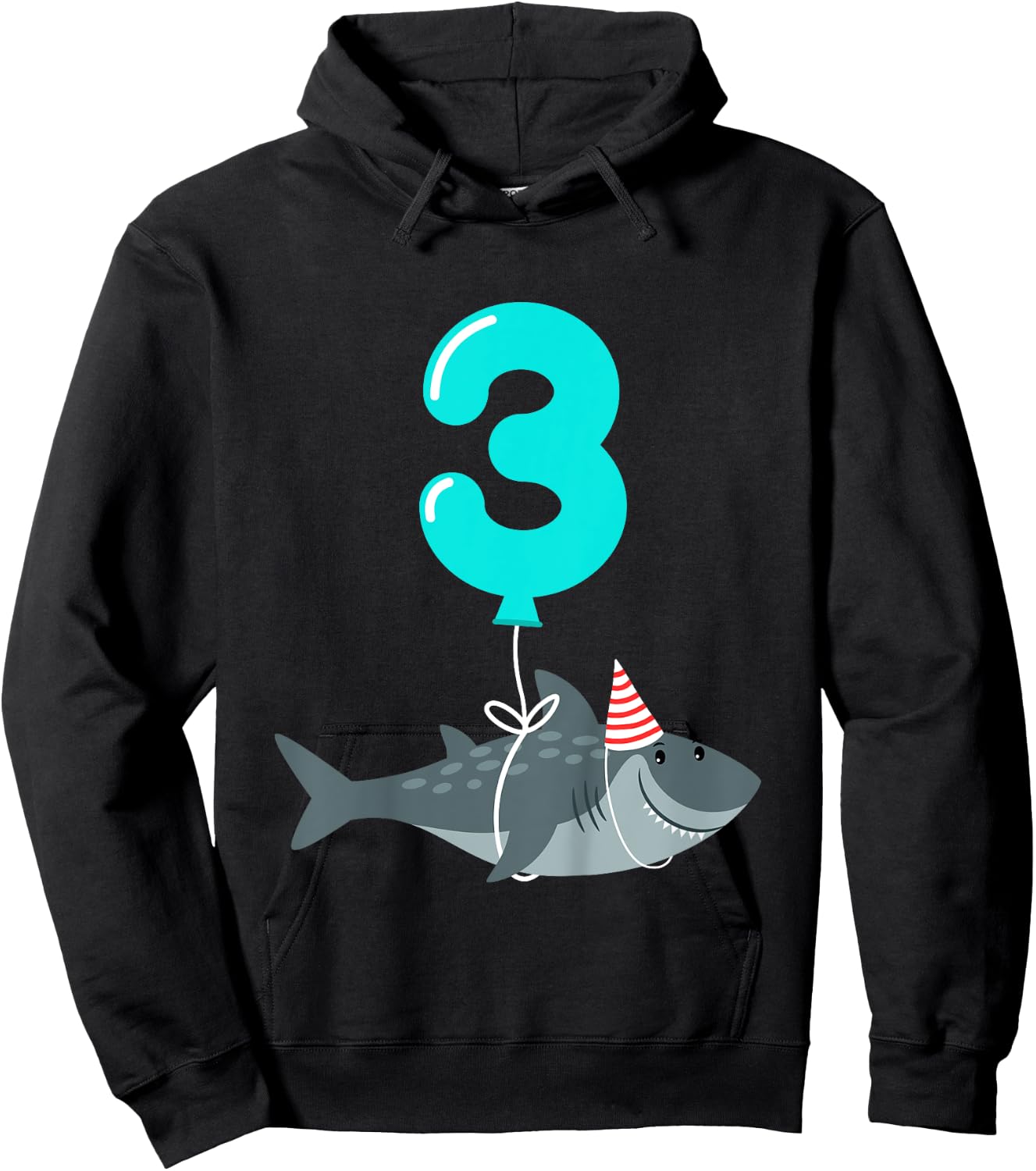3rd Birthday Shark Shirt | Cute 3 Year Old Shark Gift Shirt Hoodie - Hoodie | Black