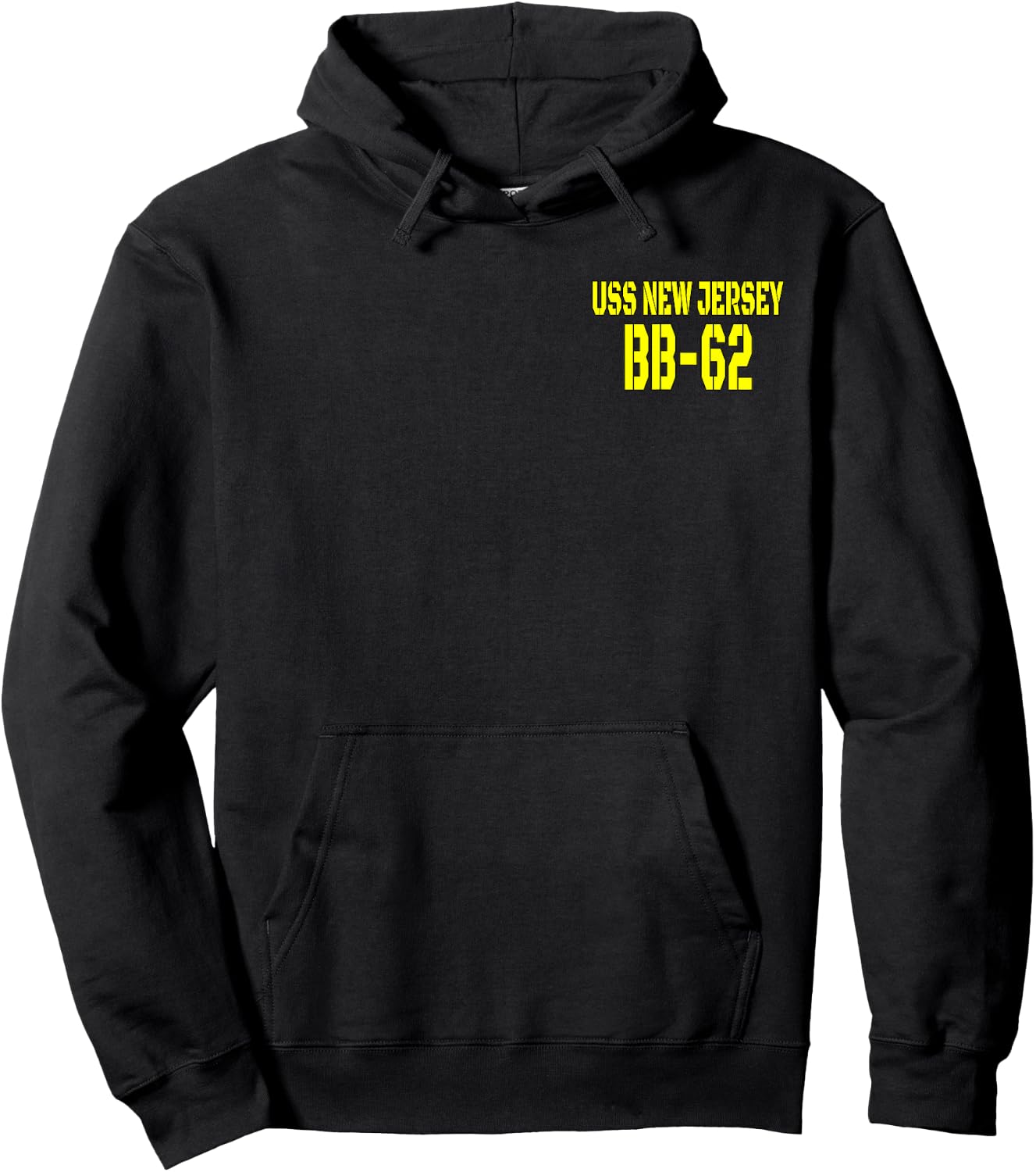 USS New Jersey BB-62 WW2 Battleship Warship Front&Back Hoodie - Hoodie | Black