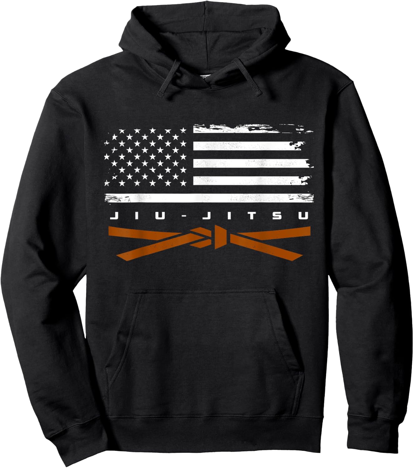 American Flag Jiu - Jitsu Apparel - Brown Belt Jiu Jitsu Hoodie - Hoodie | Black