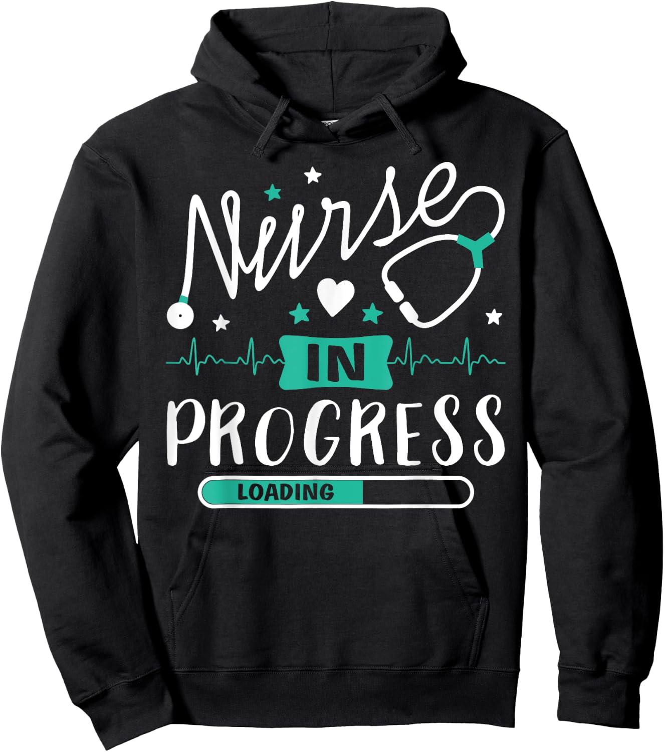 Nurse In Progress Funny Nursing Student Future Nurse Life Hoodie - Hoodie | Black