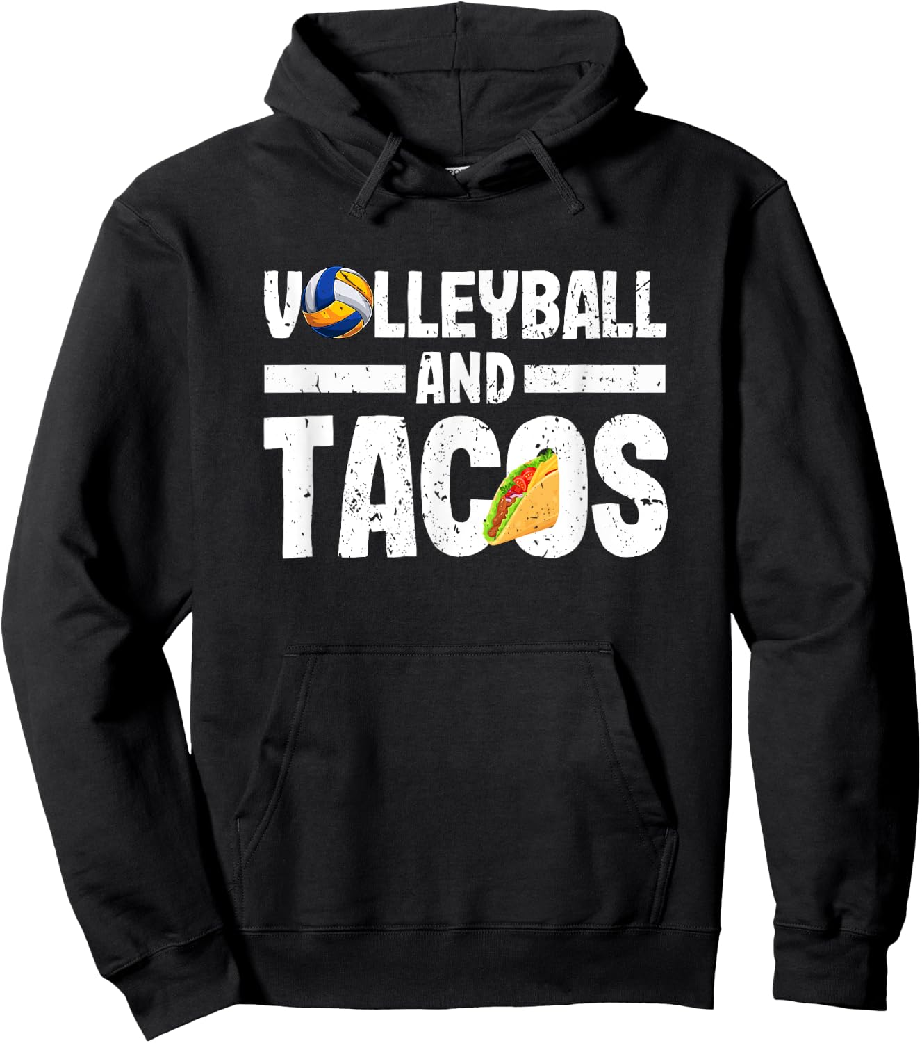 Volleyball And Tacos Funny Vball Taco Player Mexican Lover Hoodie - Hoodie | Black
