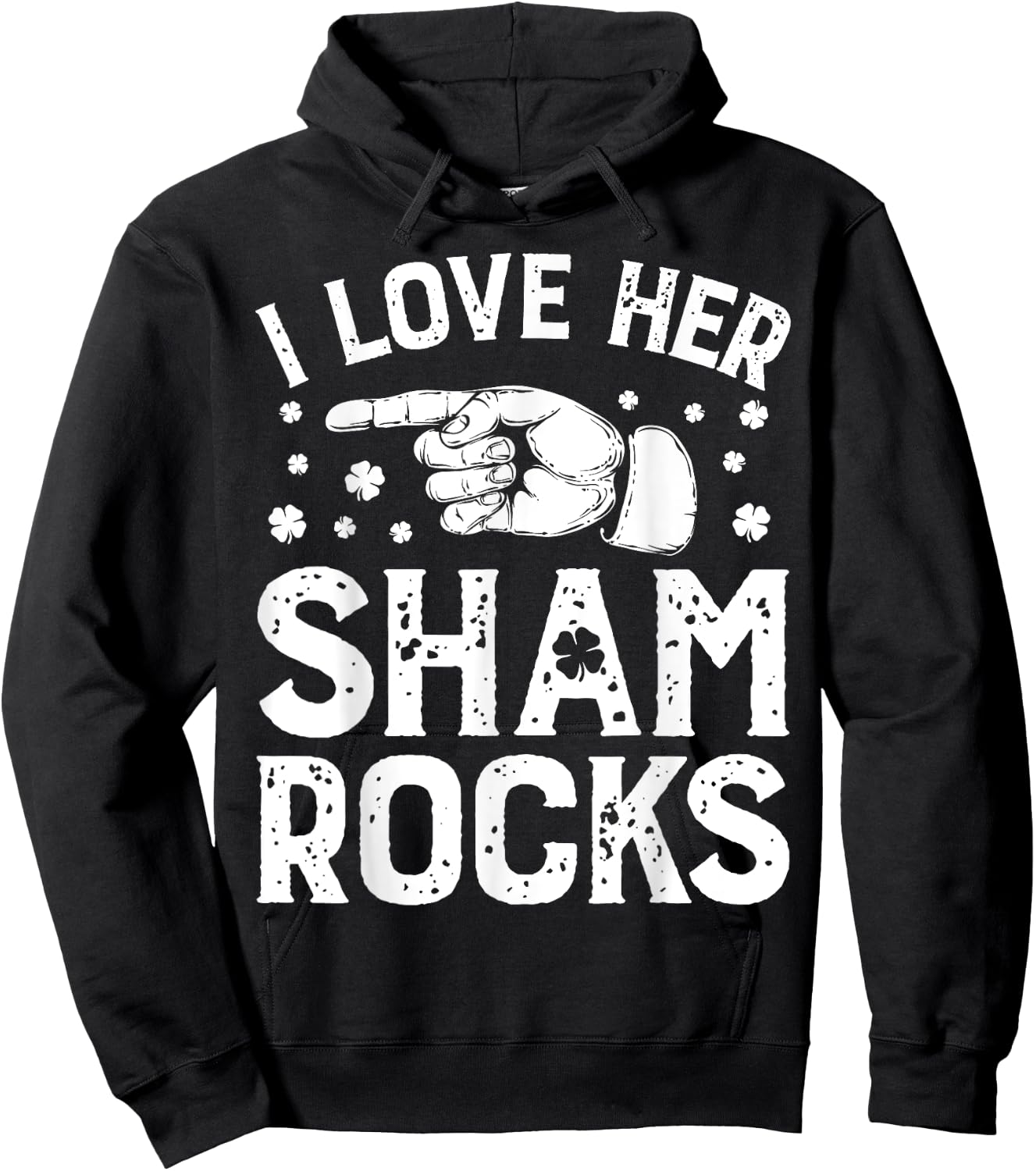 St Patricks Day Couples I Love Her Shamrocks Matching Gifts Hoodie - Hoodie | Black