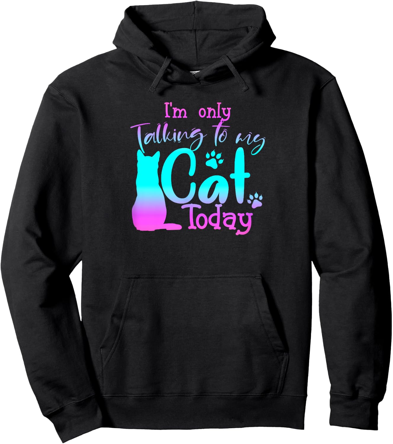I'm Only Talking to My Cat Today Cute Cat Lover Gift Cat Hoodie - Hoodie | Black