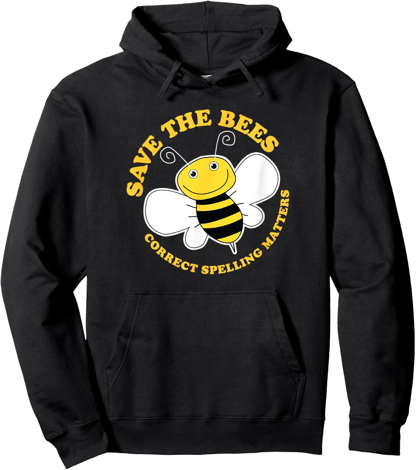 Spelling Bee T Shirt Save The Bees for Grammar Lovers Hoodie - Hoodie | Black