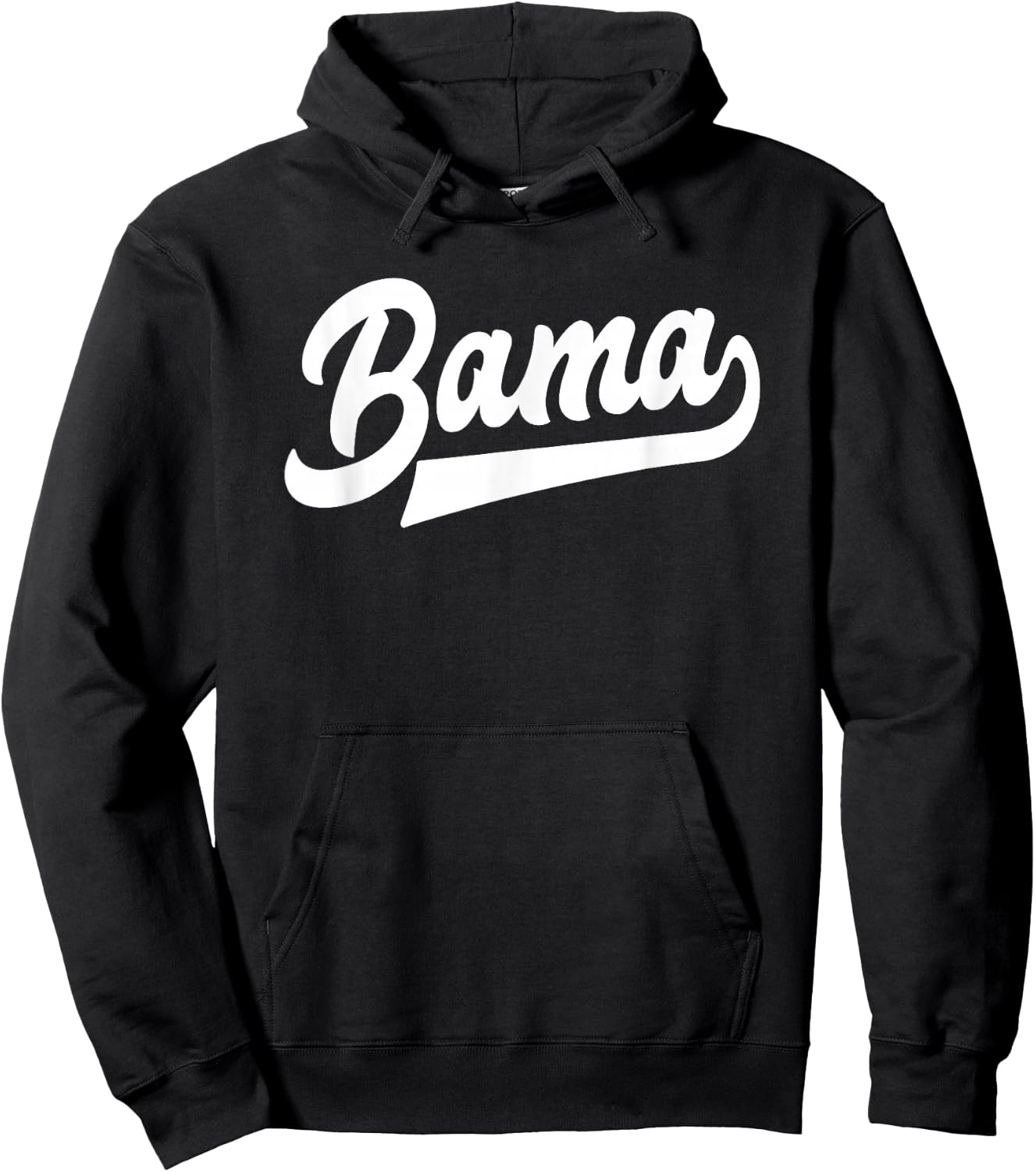 Bama Alabama White Script Design Southern Hoodie - Hoodie | Black