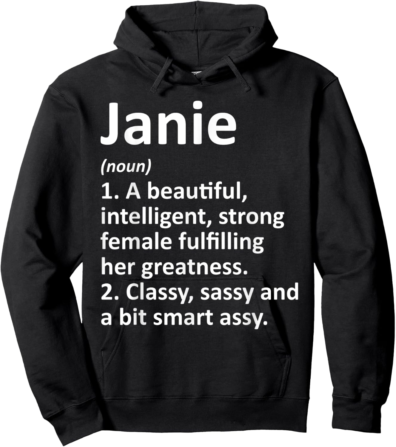 JANIE Definition Personalized Name Funny Christmas Gift Hoodie - Hoodie | Black
