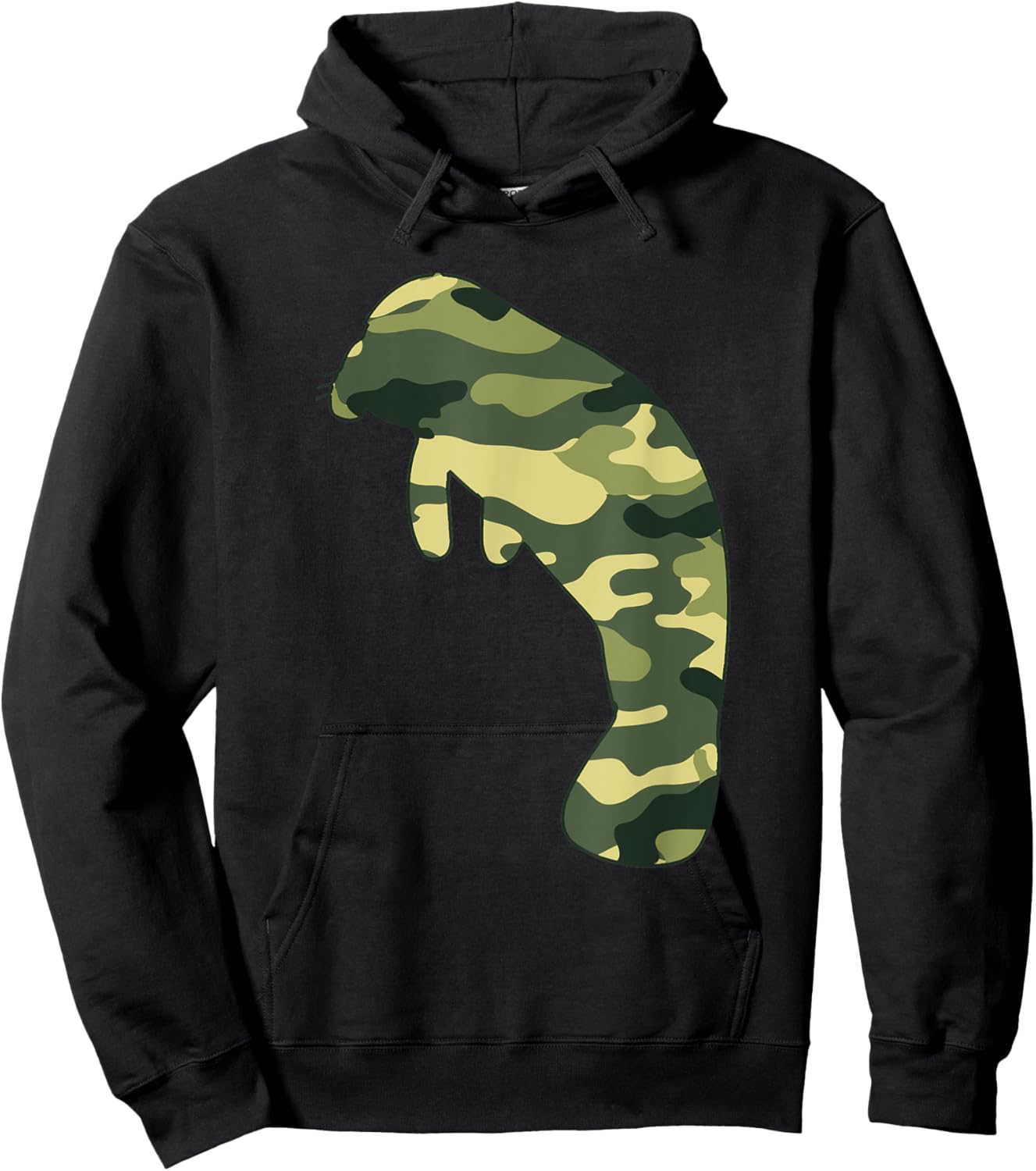 Military Dugong Camo Men Print US Manatee Veteran Gift Hoodie - Hoodie | Black