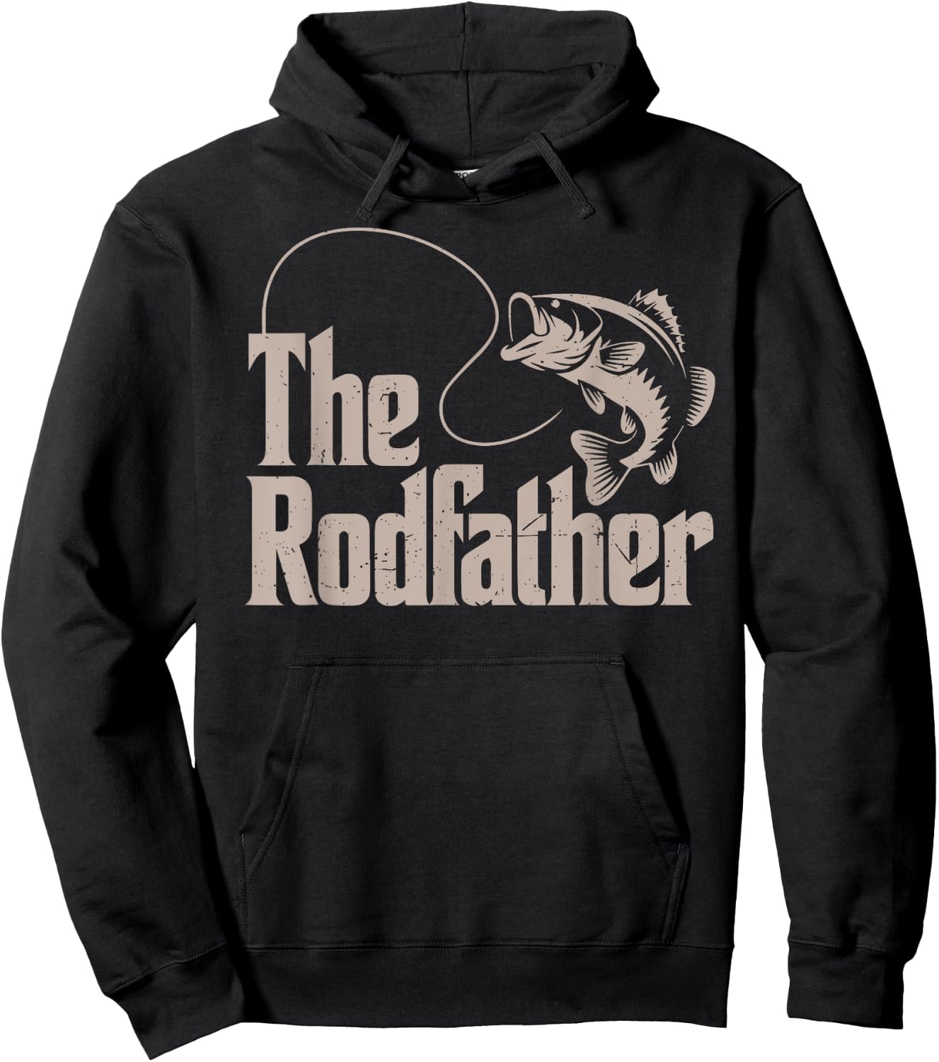 The Rodfather Step Dad Fishing Father Day Gift from Daughter Hoodie - Hoodie | Black