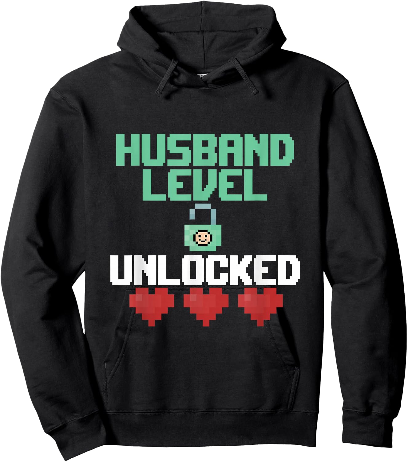 New Husband Level Unlocked Just Married Gamer Gift Hoodie - Hoodie | Black