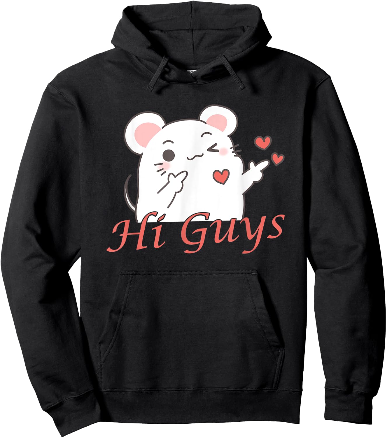 Hi Guys, Sweet Mouse And Fun Get To Know You Party Hoodie - Hoodie | Black