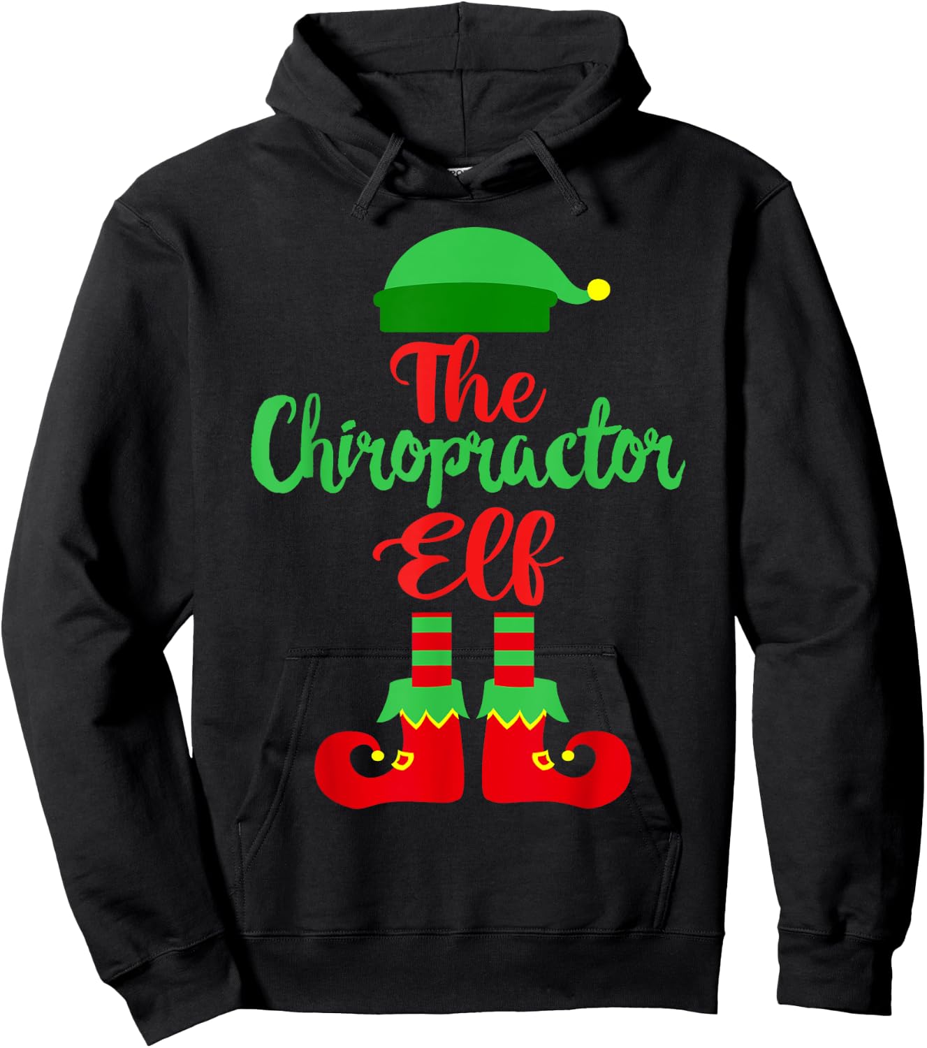 The Chiropractor Elf Chiropractic Christmas Outfit Hoodie - Hoodie | Black