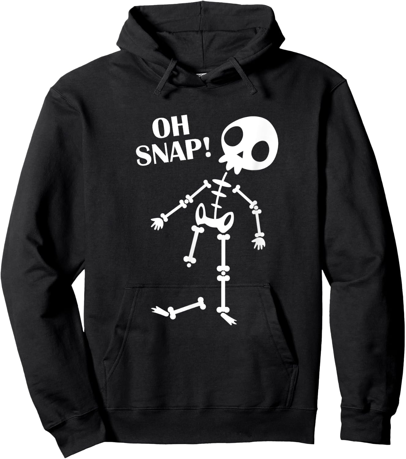 Oh Snap Broken Leg Injury Broken Bones Hospital Skeleton Hoodie - Hoodie | Black