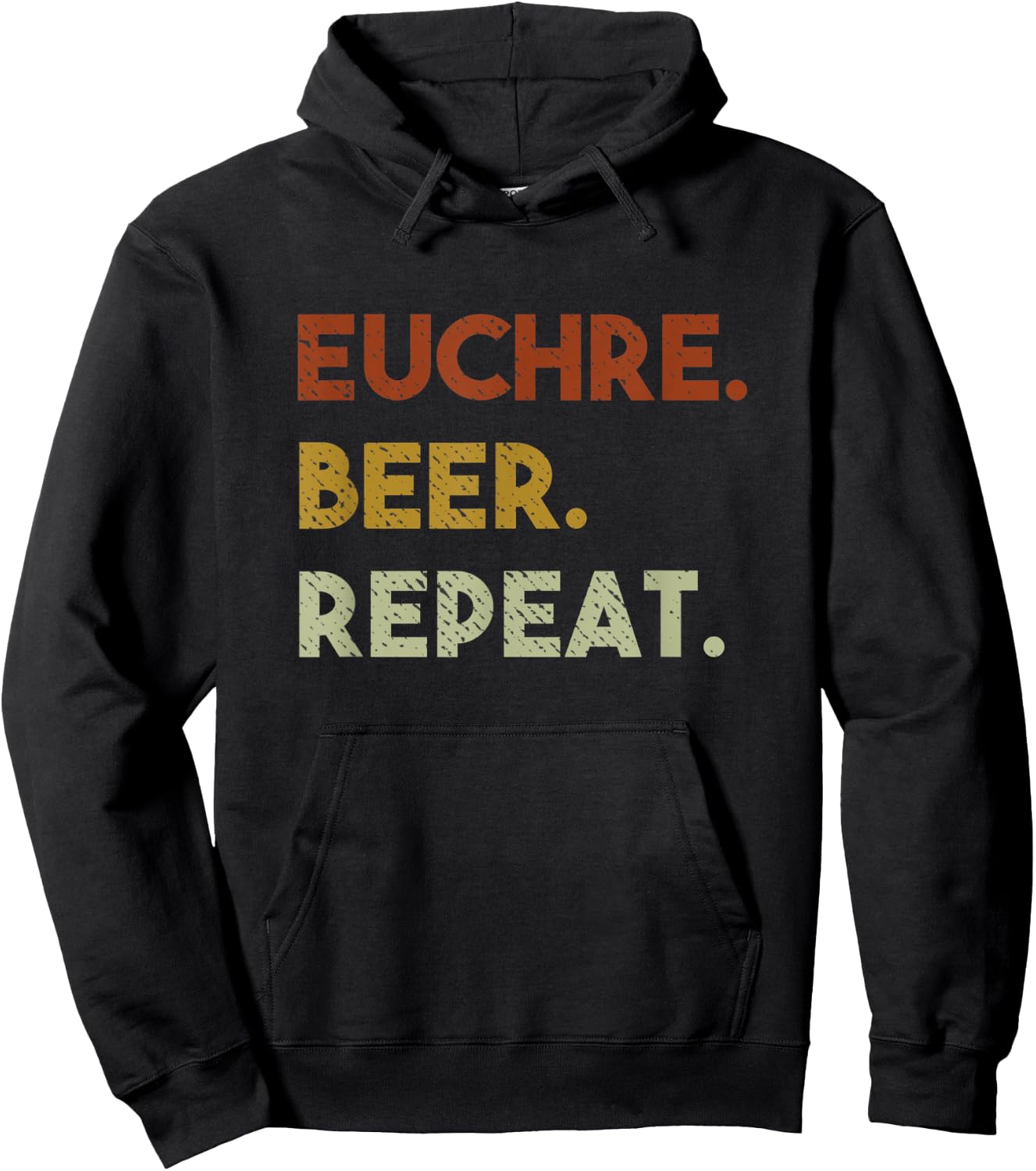 Euchre Beer Repeat Funny Euchre Hoodie - Hoodie | Black