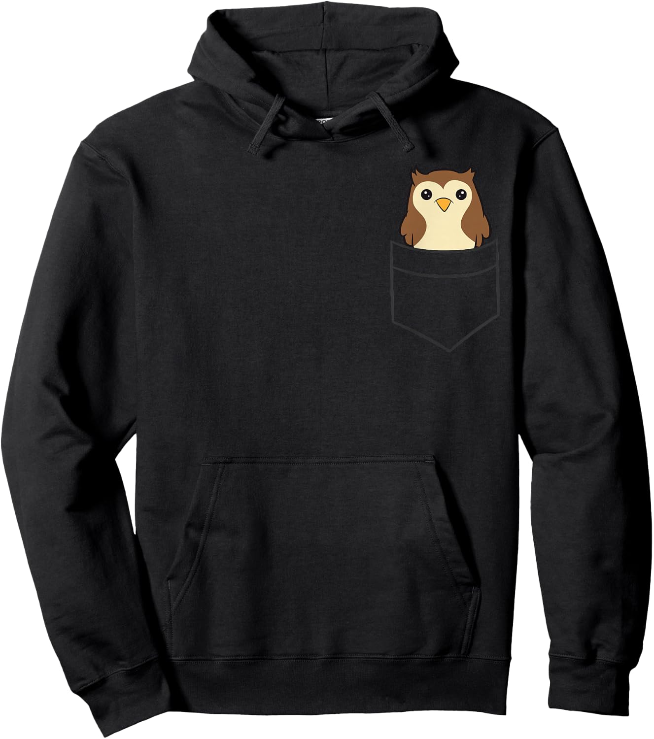 Cute Owl In The Pocket Hoodie - Hoodie | Black
