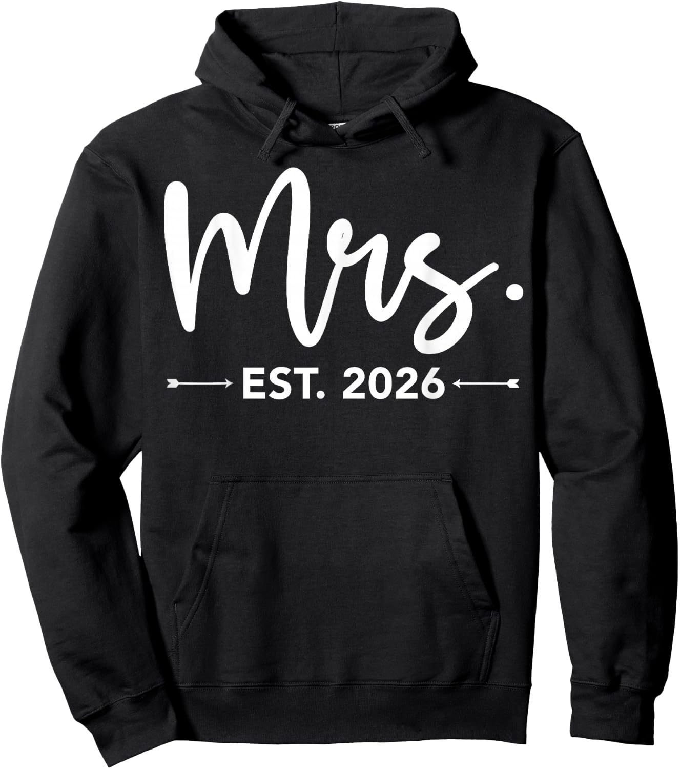 Mrs. Est. 2026 Just Married Promoted to Mr and Mrs Matching Hoodie - Hoodie | Black