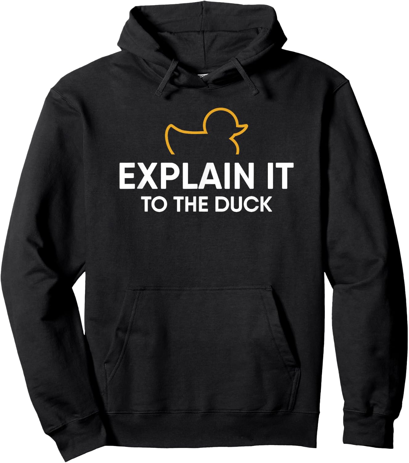 Rubber Duck Debugging Programmer Gifts Rubber Duck Debugging Explain It To The Duck Men's Black Cotton Hoodie - Hoodie | Black