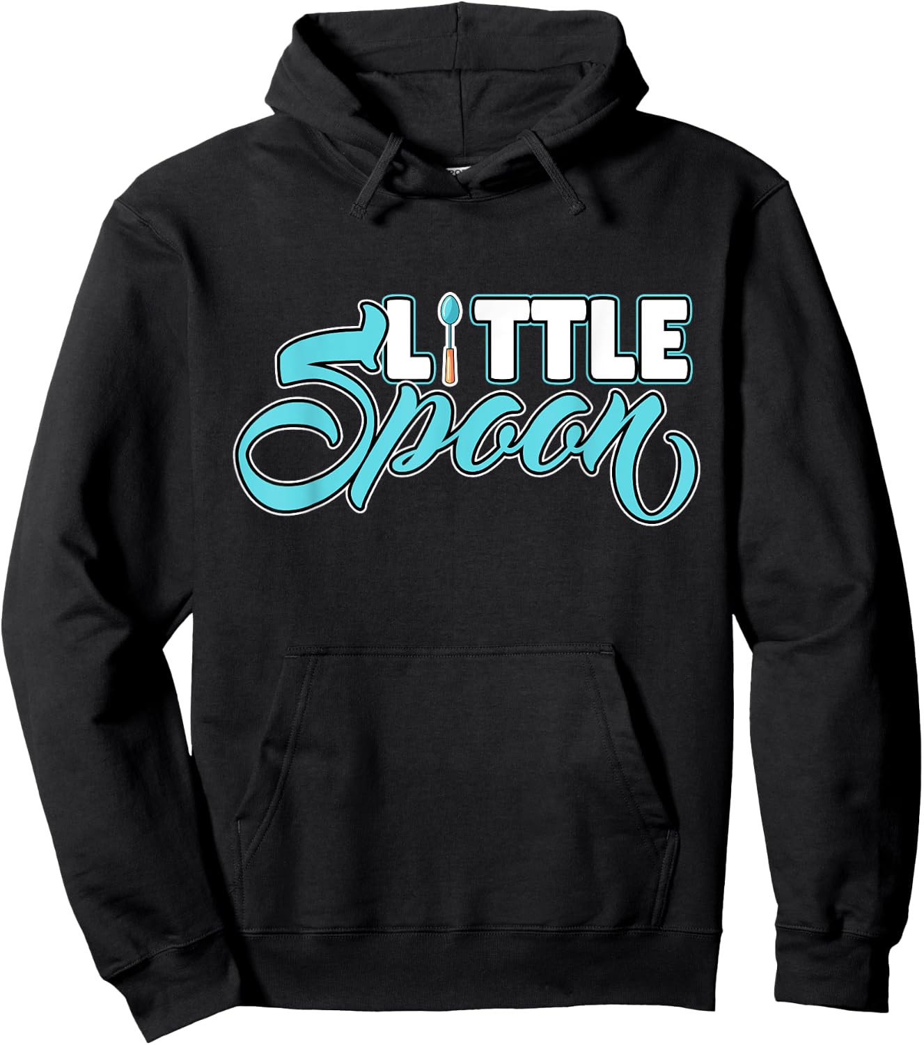 Big Spoon Little Spoon Matching Couple Sleep Hoodie - Hoodie | Black
