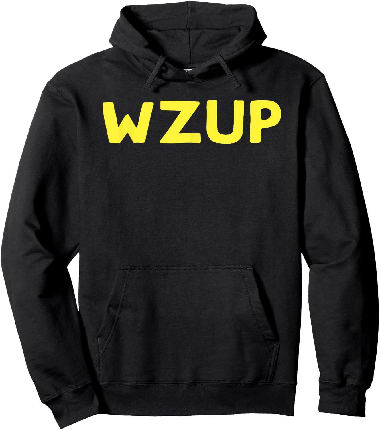 Funny WZUP Wazzup What's Up (yellow text) Hoodie - Hoodie | Black