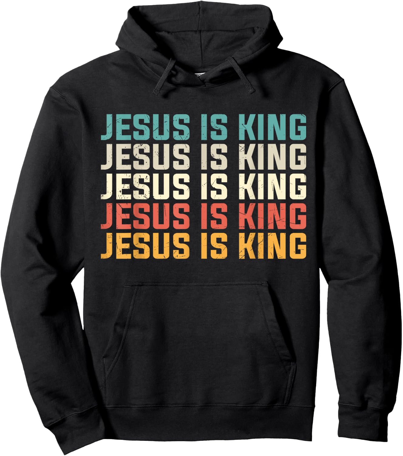 Jesus Is King Vintage Retro Jesus Christ Christian Church Hoodie - Hoodie | Black