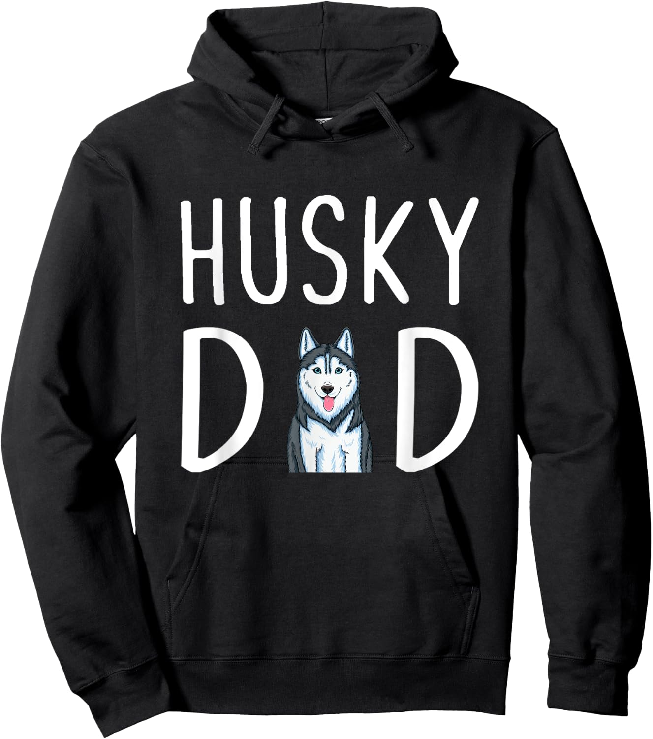 Siberian Husky Dog Papa Husky Dad Hoodie - Hoodie | Black