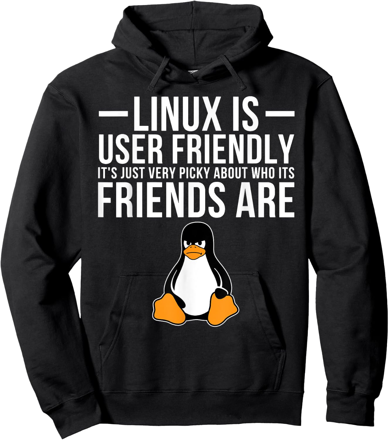 Linux is User Friendly Just Very Picky Who It's Friends are Hoodie - Hoodie | Black