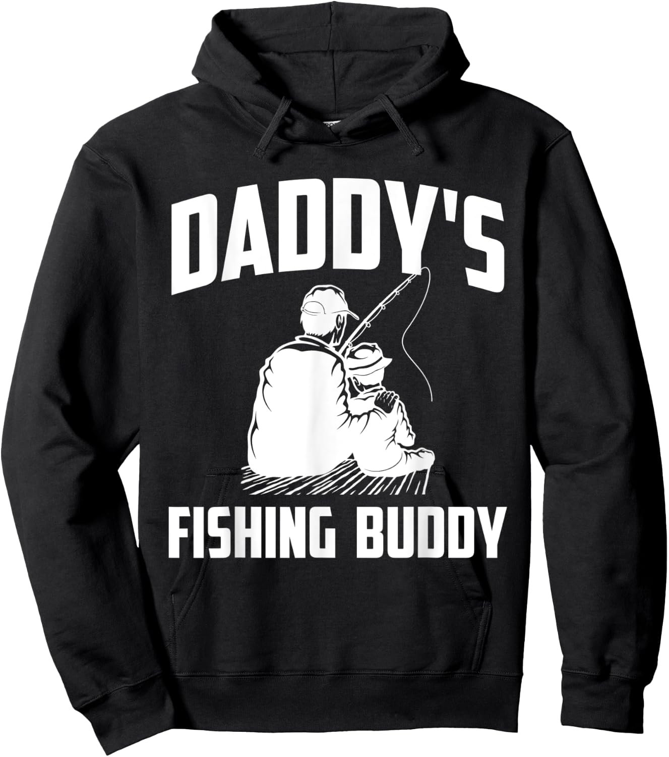 Daddys Fishing Buddy Funny Fish Hunting Hoodie - Hoodie | Black