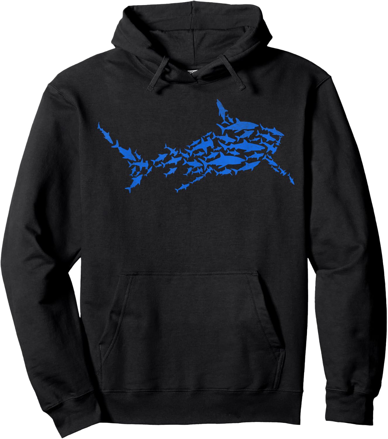 Sharkfish Shark Silhouette Shark Fishing Sharks I Shark Fish Hoodie - Hoodie | Black