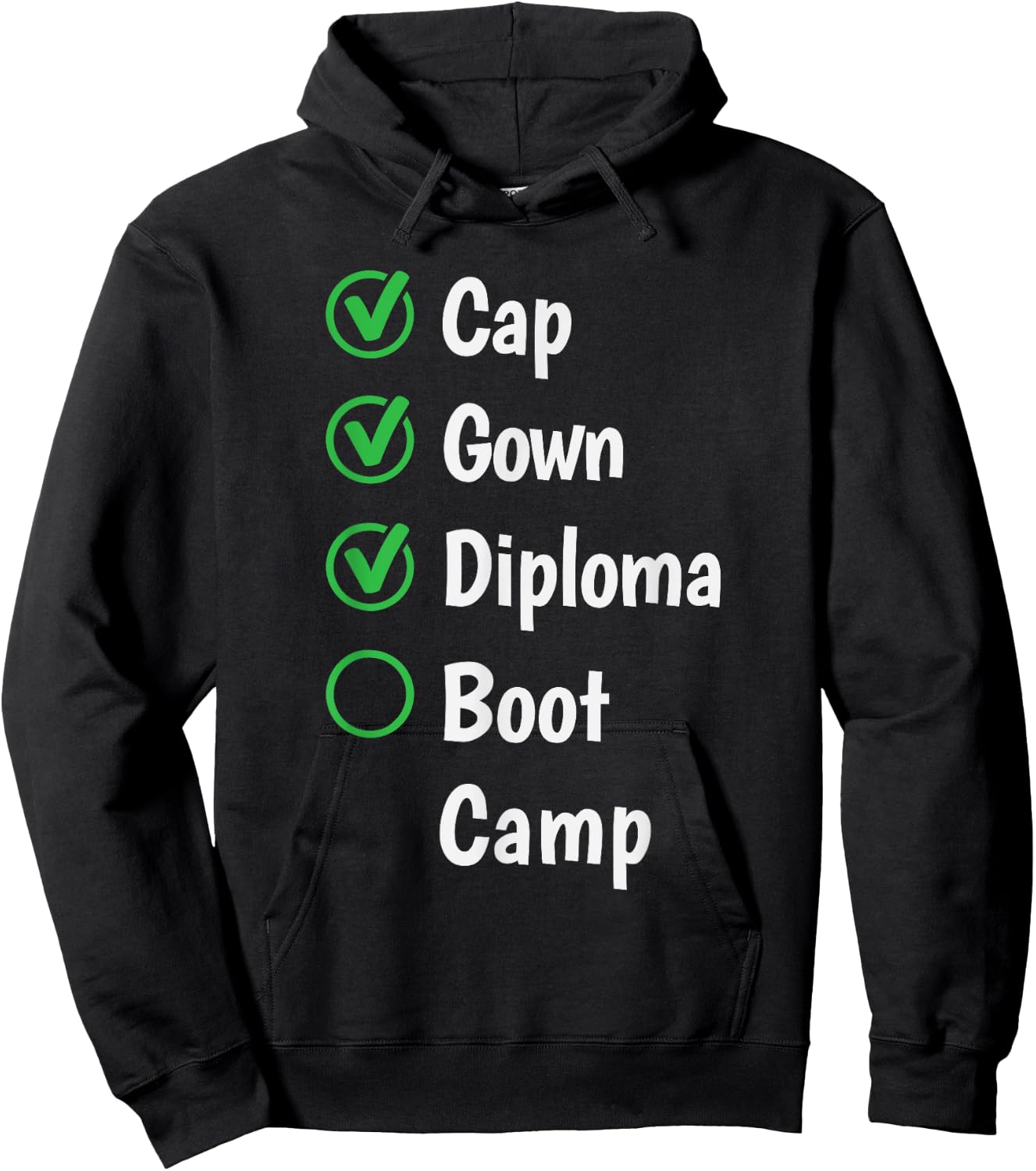 High School Graduation Gift Grad | Boot Camp Checklist Hoodie - Hoodie | Black