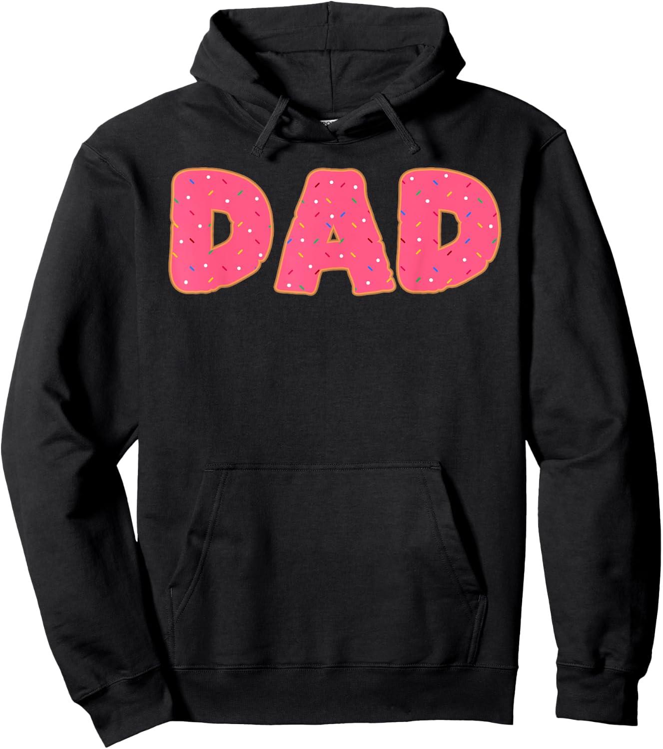 Dad Donut Doughnut Sprinkles Fried Dough Sweet Snack Dessert Hoodie - Hoodie | Black