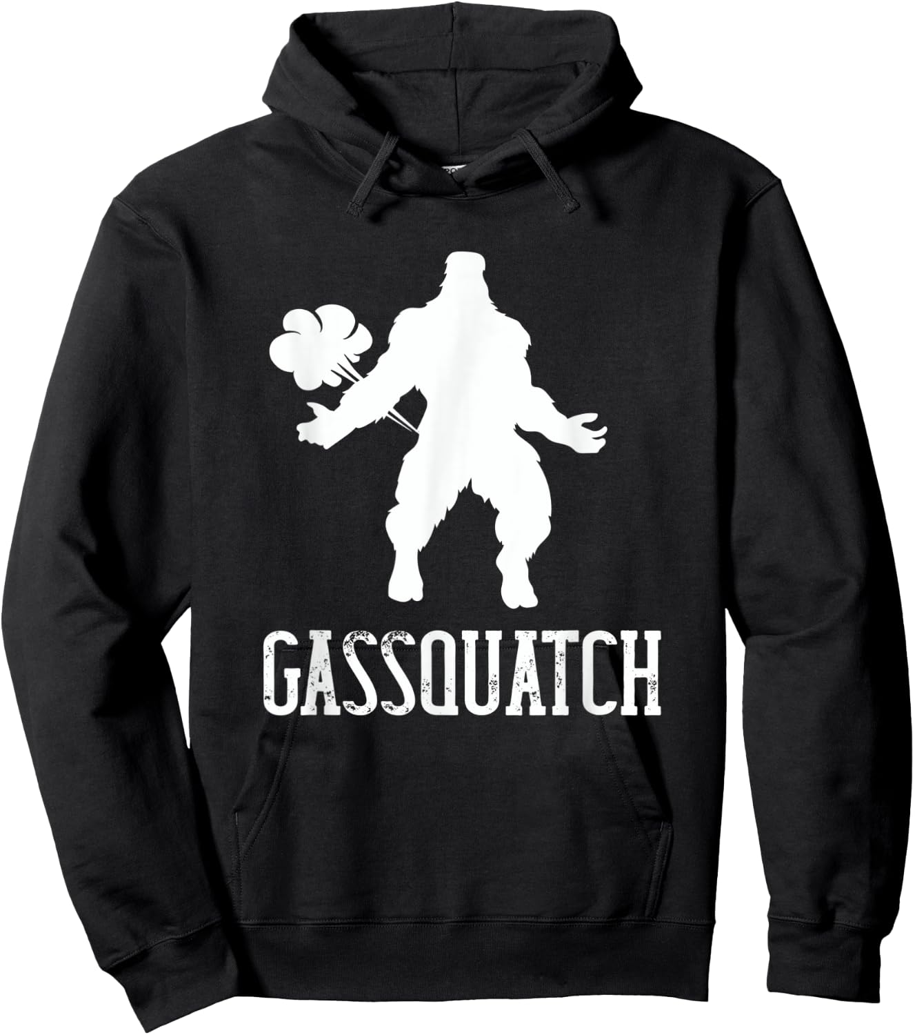 Gassquatch Bigfoot Farting Sasquatch Fart Funny Dad Joke Hoodie - Hoodie | Black