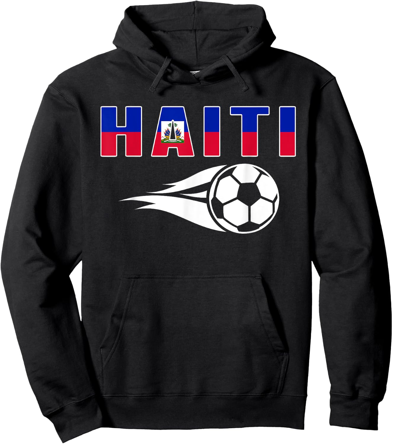 Proud Haiti Soccer Fans Jersey Haitian Flag Football Lovers Hoodie - Hoodie | Black