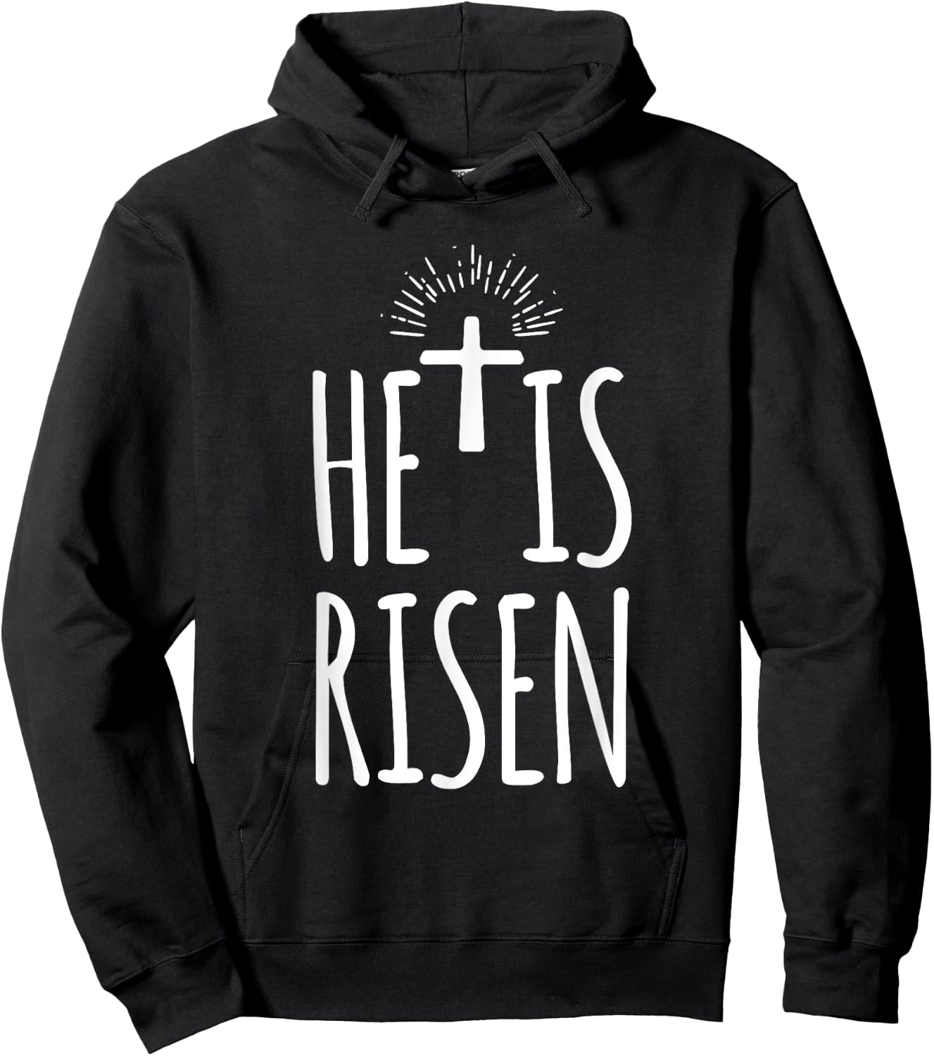 He Is Risen Shirt Women Christian Happy Easter Hoodie - Hoodie | Black