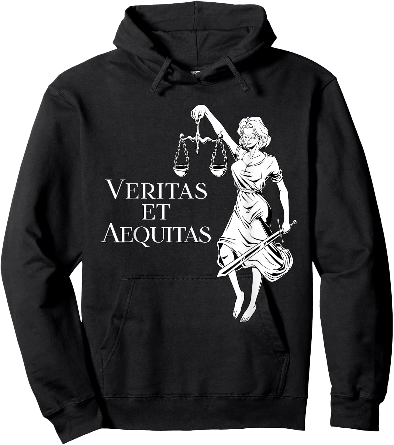 Veritas et Aequitas - Goddess Lady Justice Hoodie - Hoodie | Black