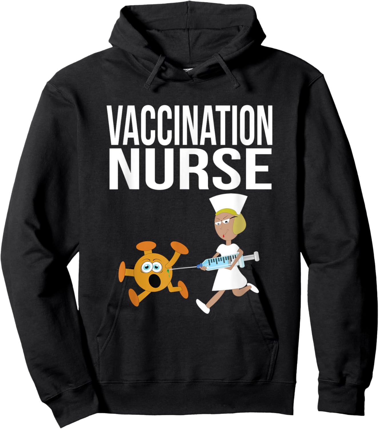Vaccination Nurse Funny Vaccinated Virus Vaccinator Gift Hoodie - Hoodie | Black