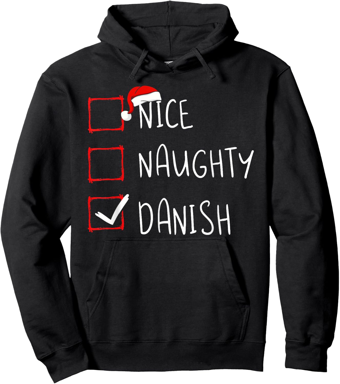 Nice Naughty Danish Christmas Denmark Heritage Roots Hoodie - Hoodie | Black