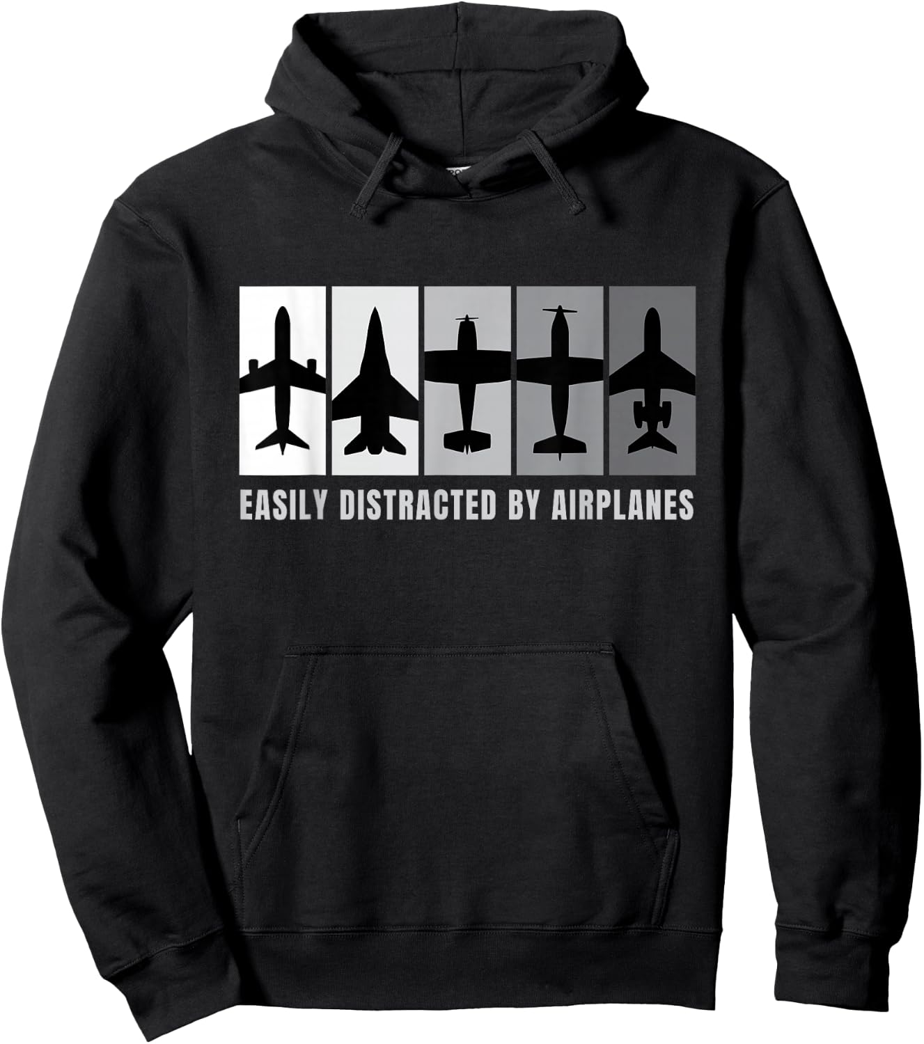 Easily Distracted By Airplanes I Airplane Aviator Aviation Hoodie - Hoodie | Black