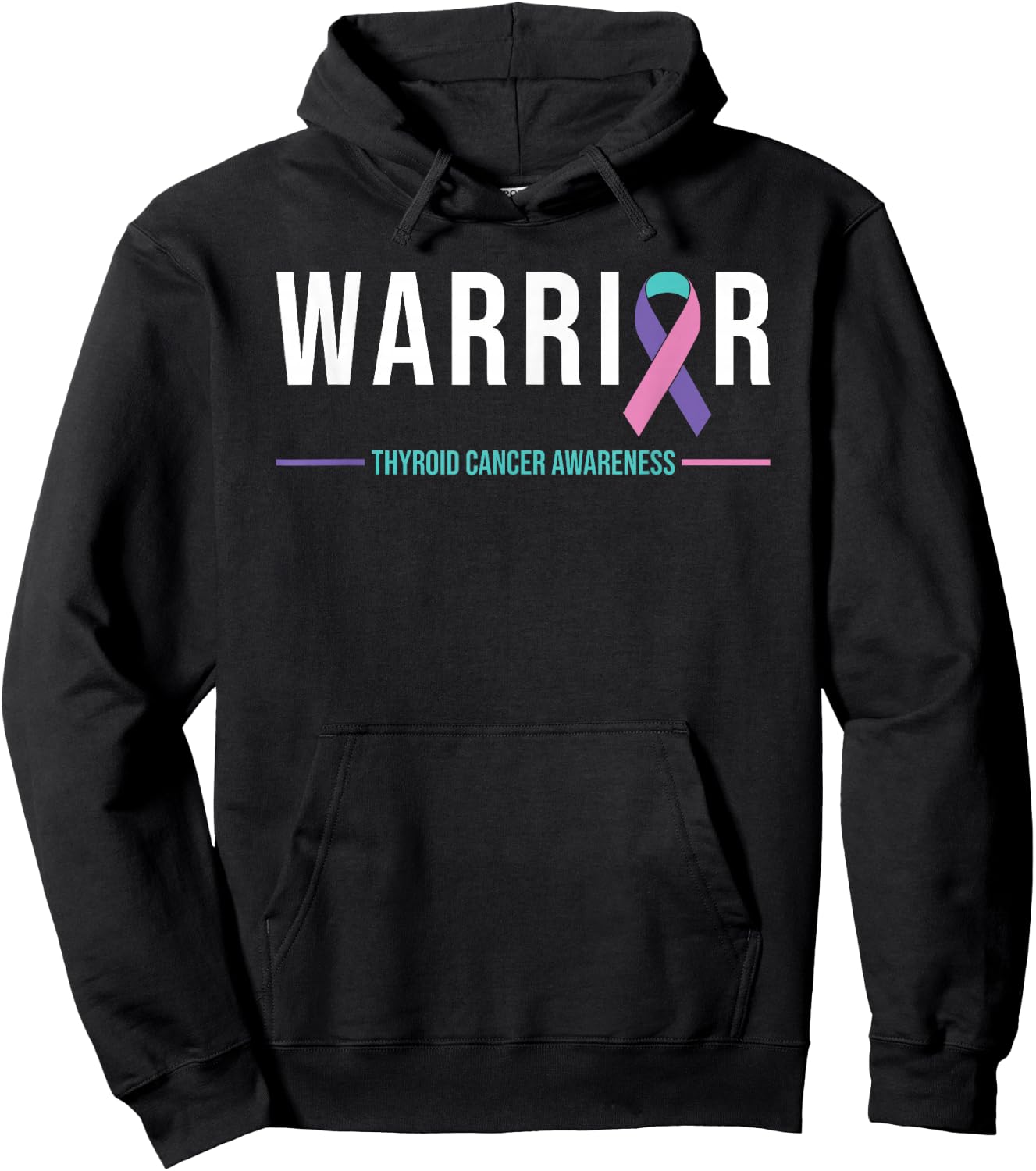 Thyroid Cancer Awareness Warrior Ribbon Recovery Hoodie - Hoodie | Black