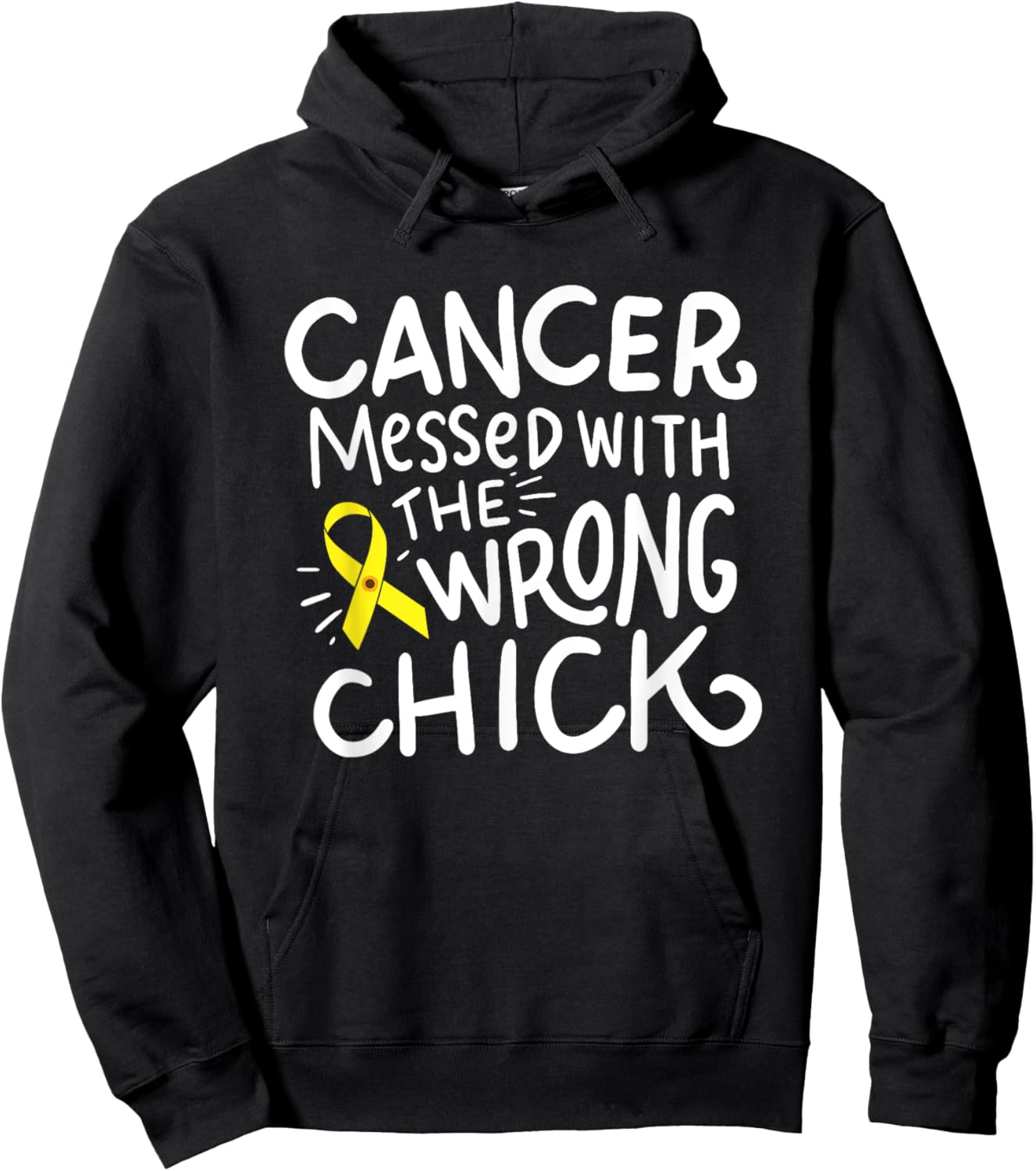 Sarcoma Bone Cancer Survivor Fighter Chemo Yellow Ribbon Hoodie - Hoodie | Black
