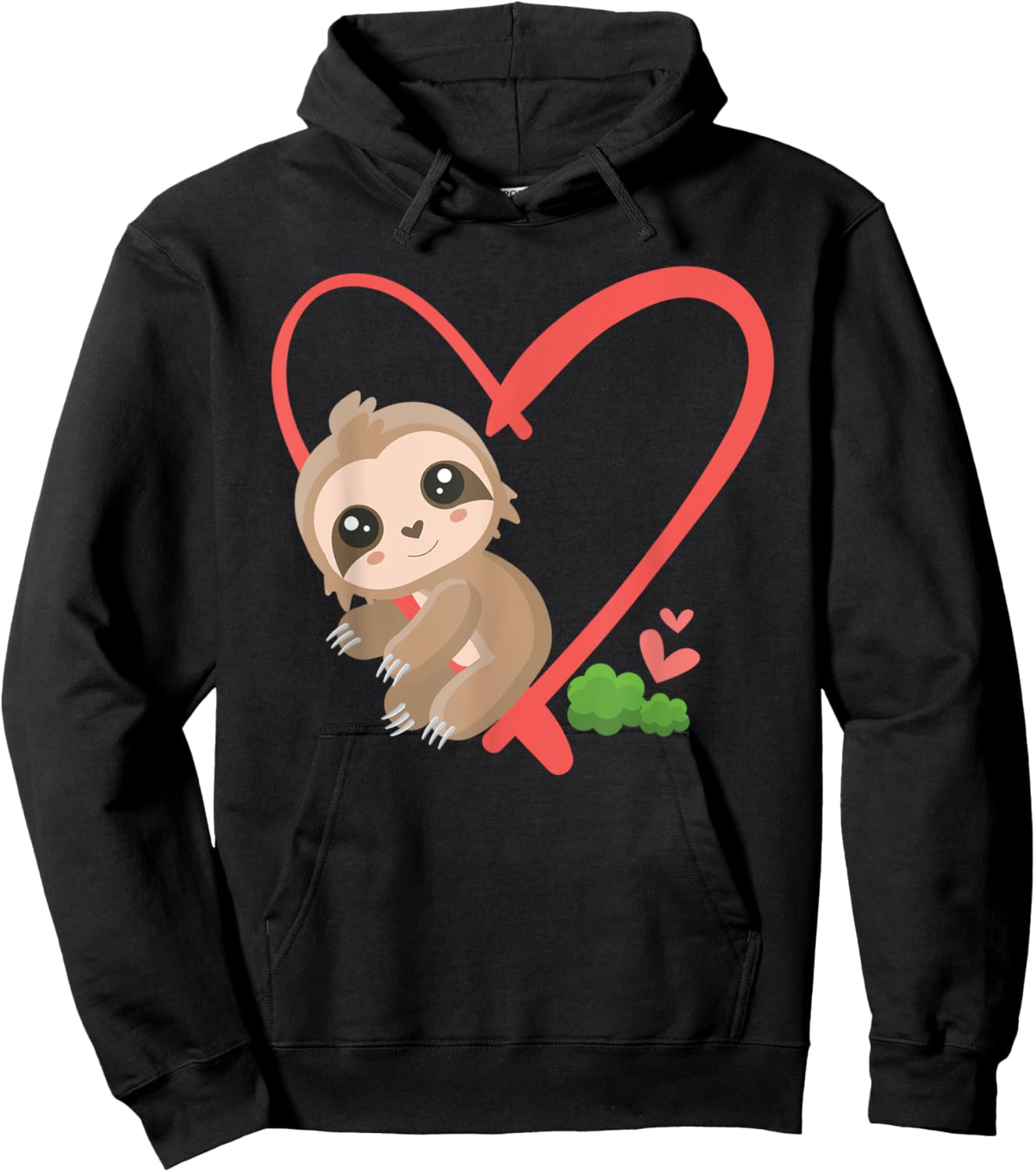 Cute Baby Sloth Valentines Day Gift Sloth Hoodie - Hoodie | Black