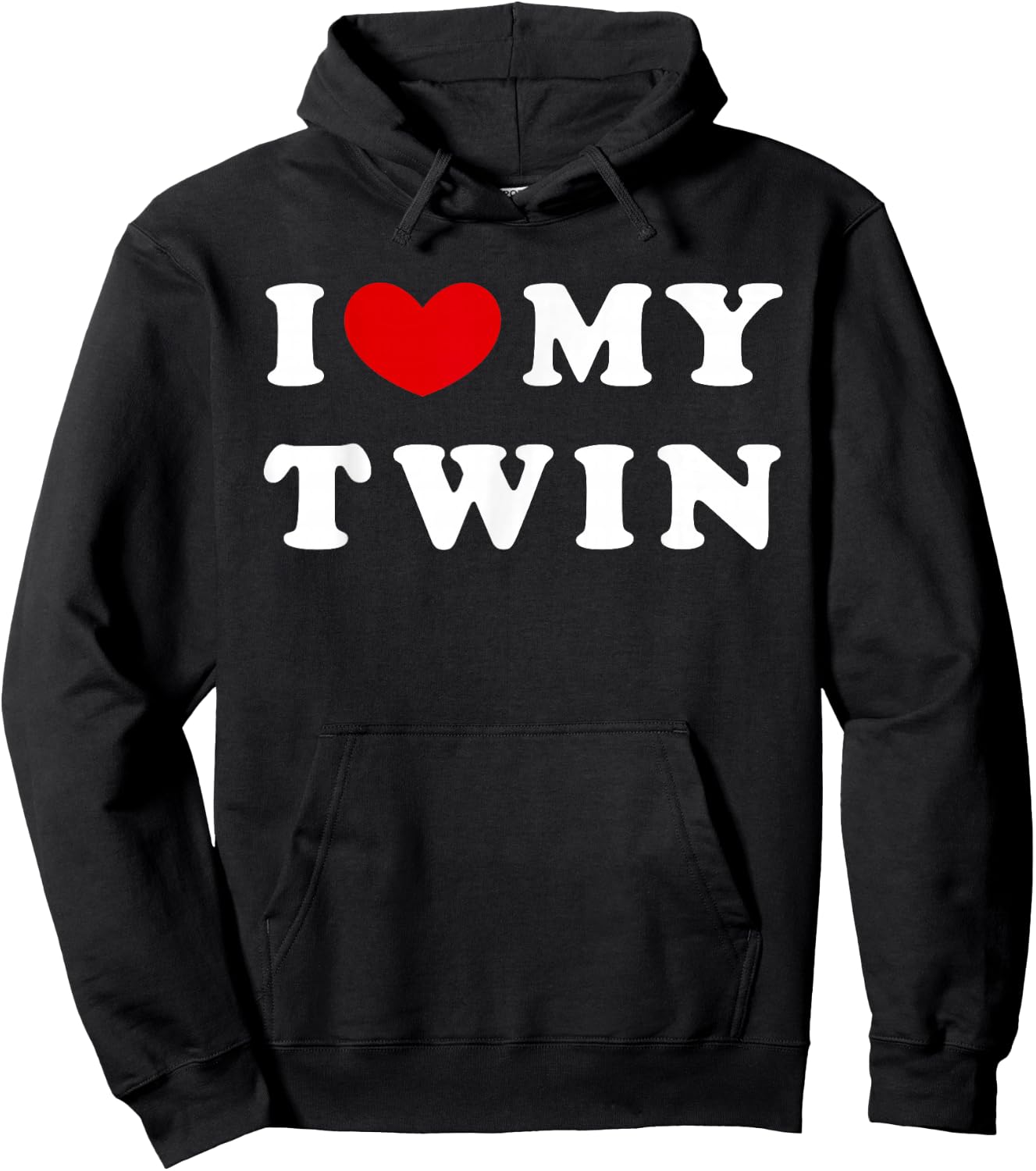 I Love My Twin, I Heart My Twin Hoodie - Hoodie | Black