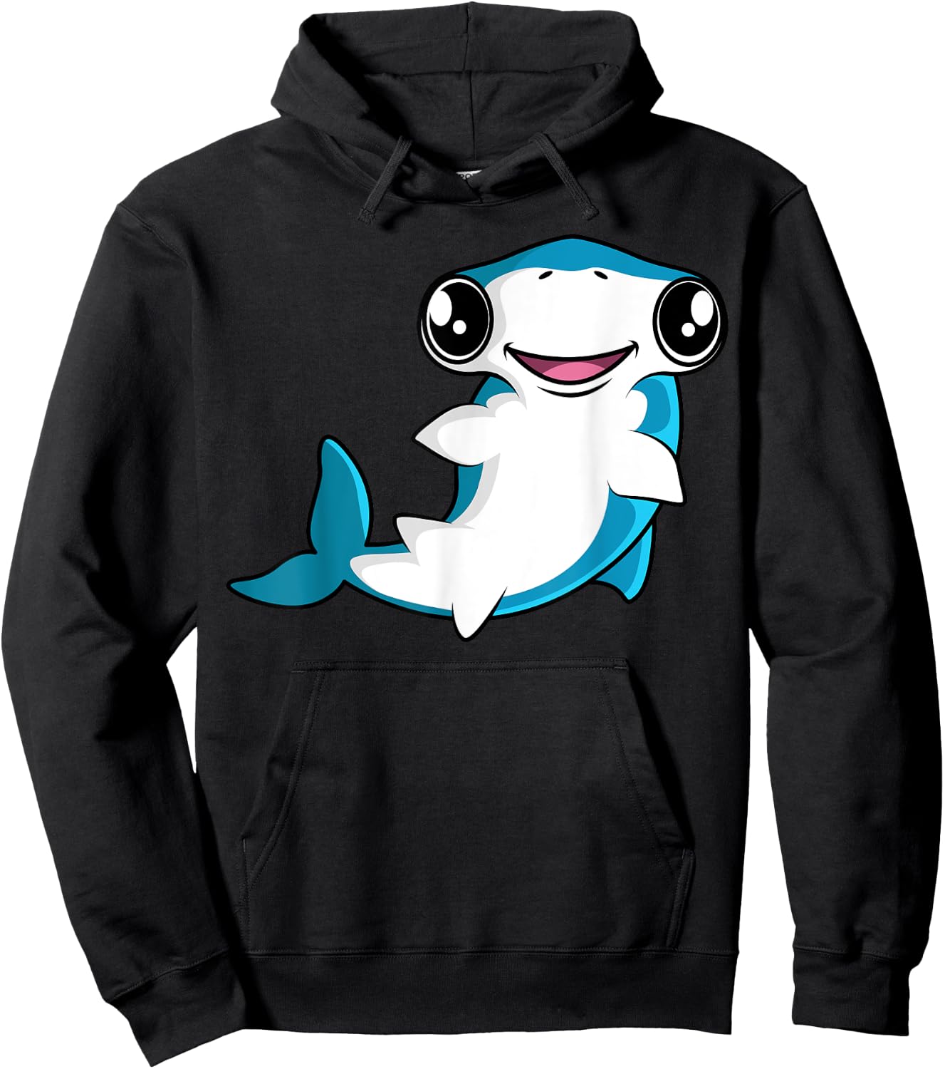 Kawaii Hammerhead Shark Hoodie - Hoodie | Black