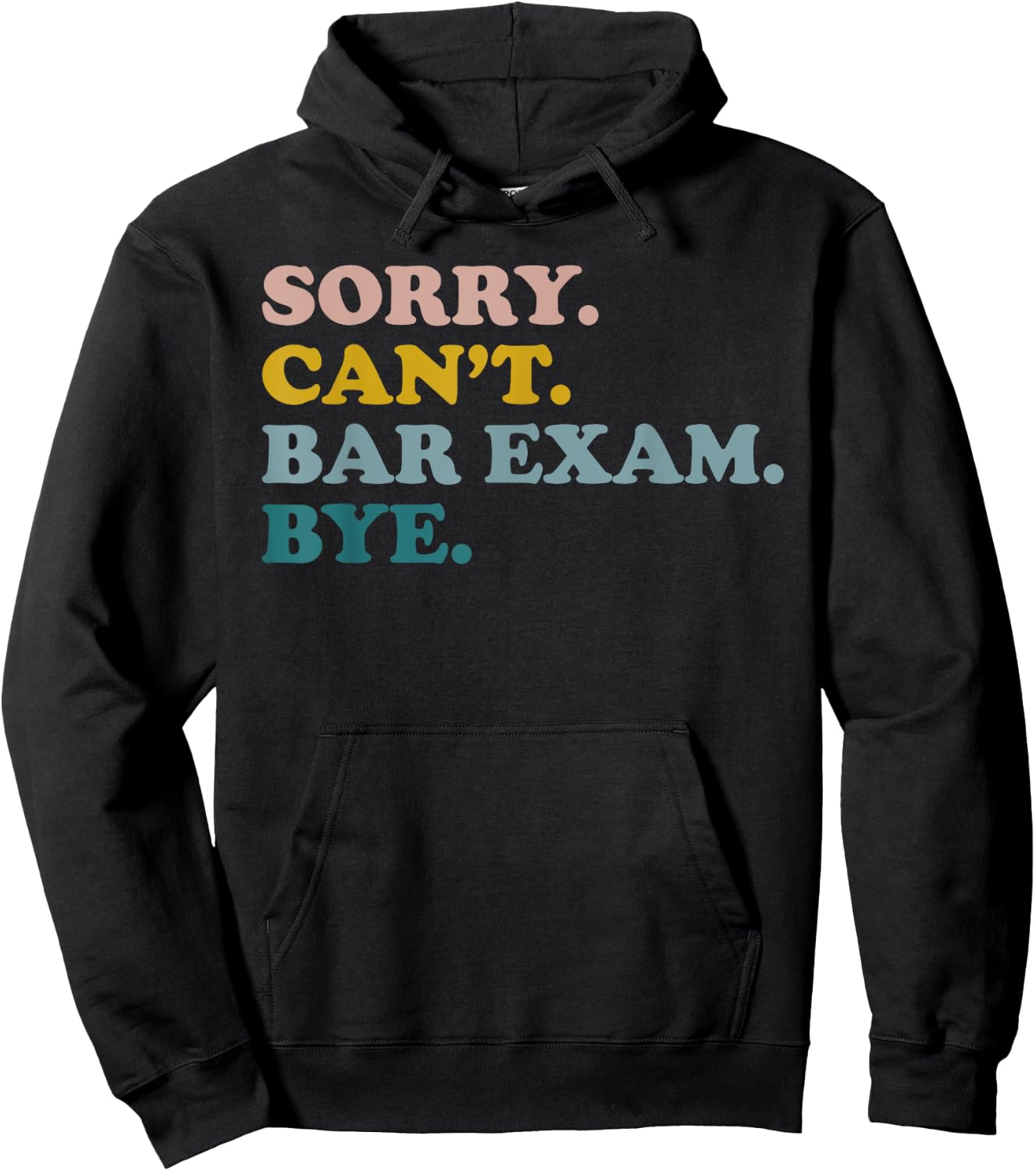 Funny Future Lawyer Sorry Can't Bar Exam Bye Retro Hoodie - Hoodie | Black